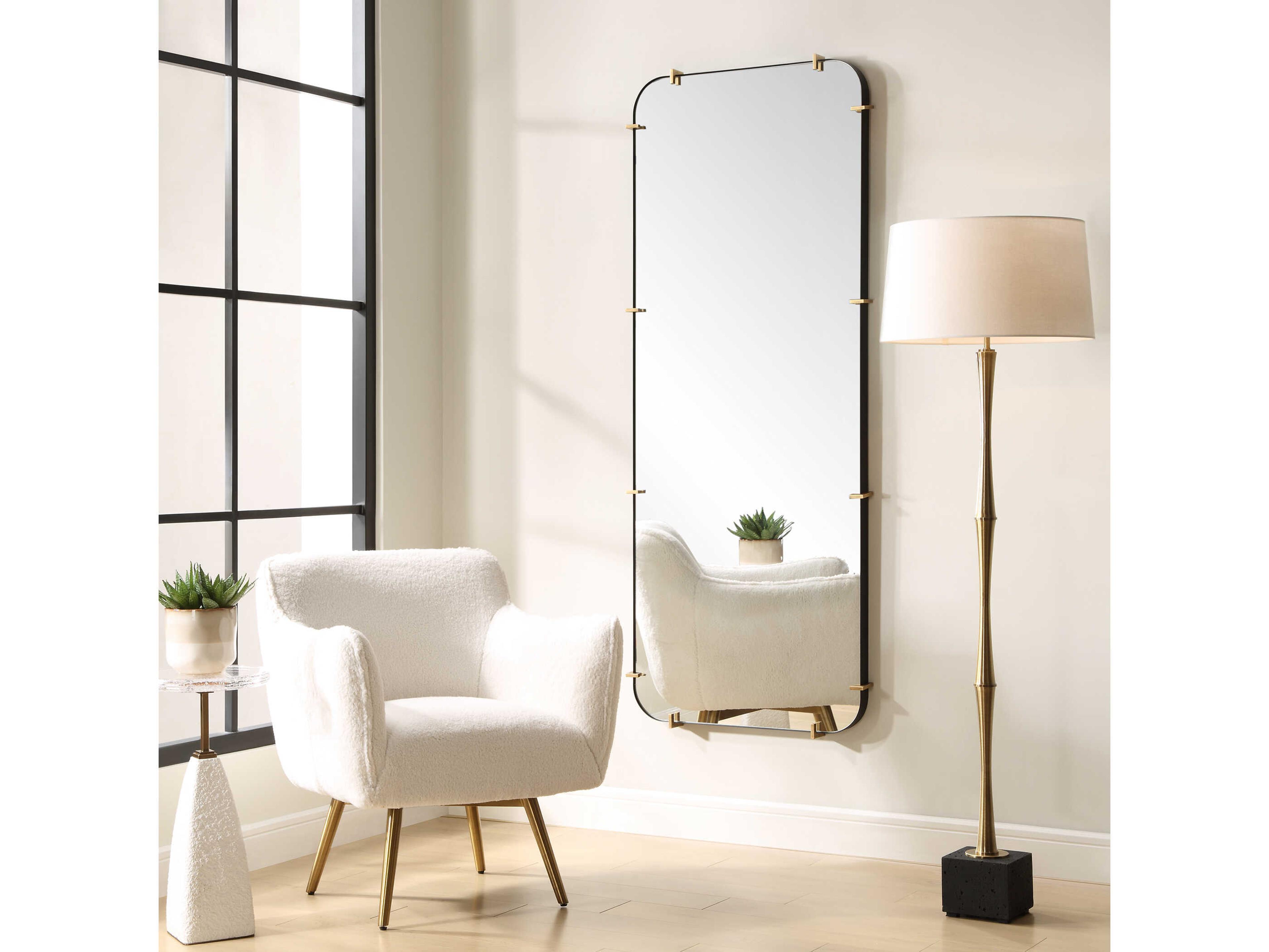 Uttermost Pali Black Rectangular Wall Mirror