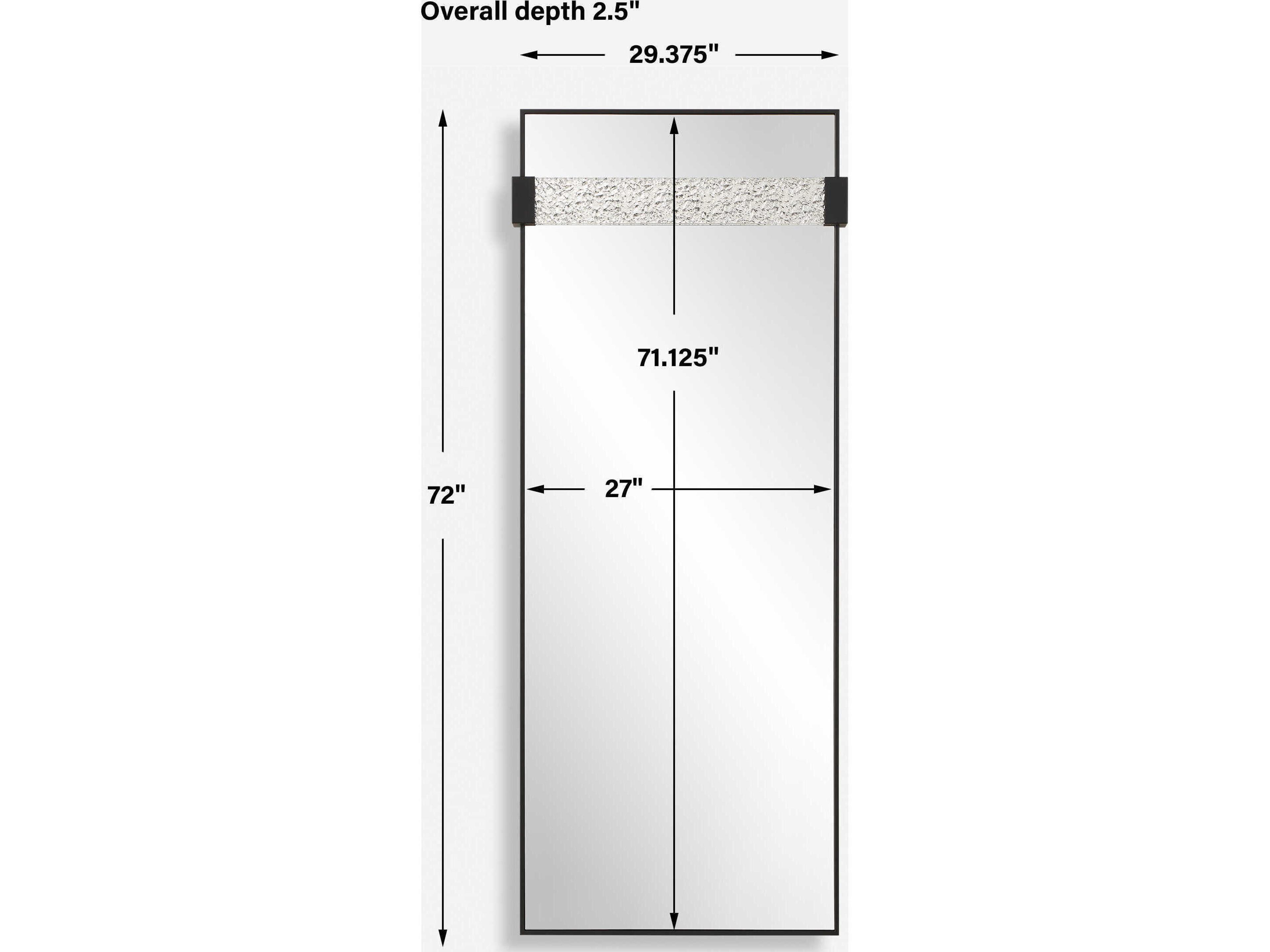 Uttermost Stratton Satin Black Rectangular Wall Mirror