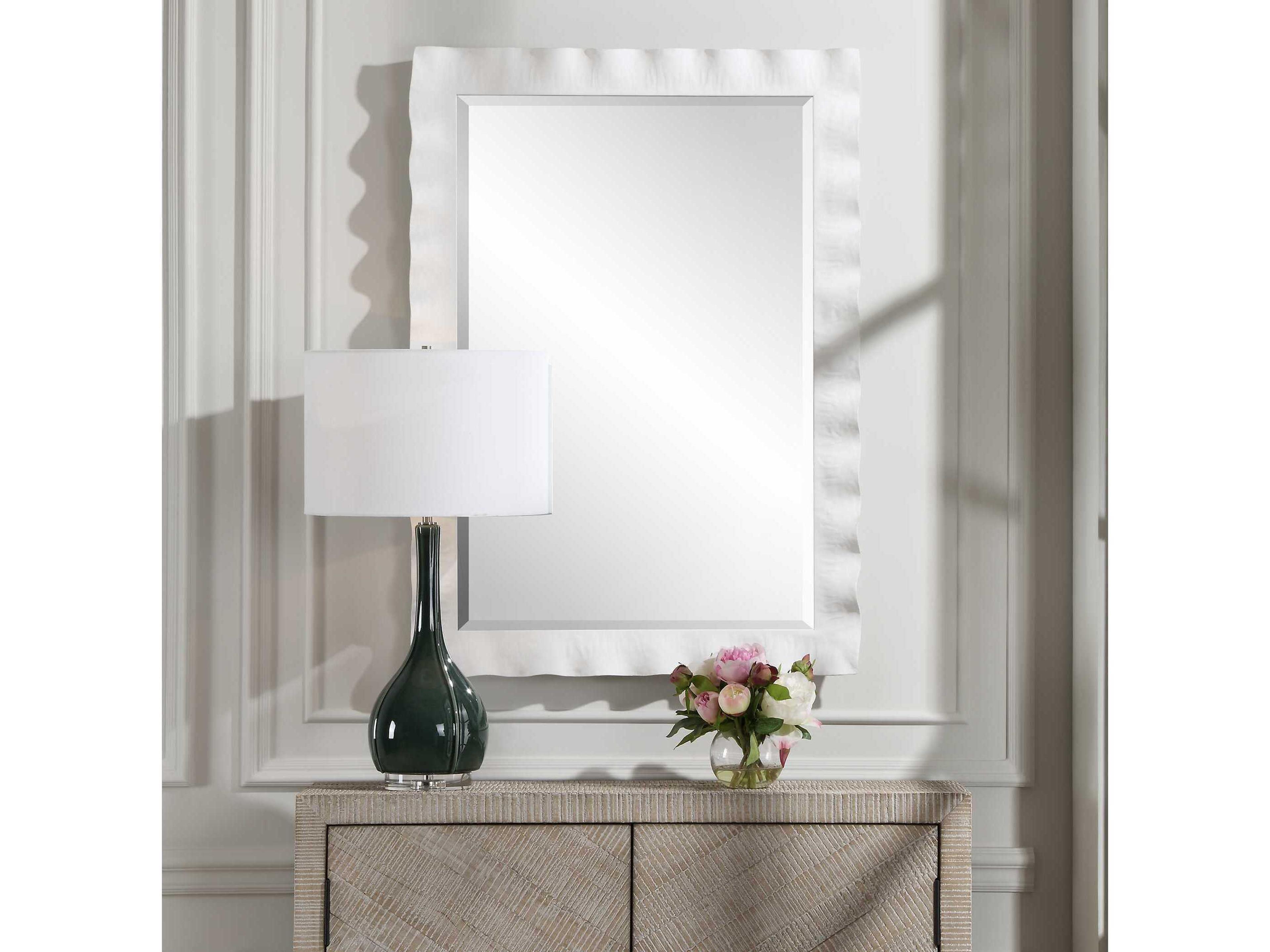 Uttermost Haya White Rectangular Wall Mirror
