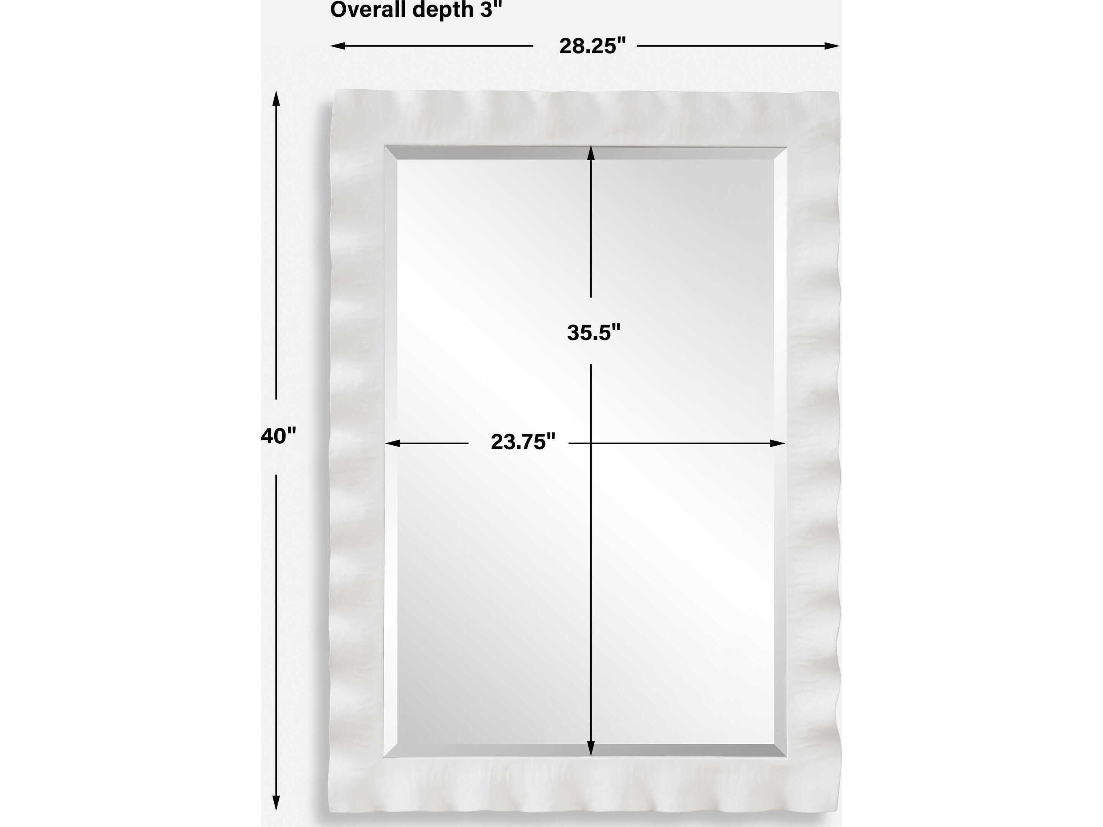 Uttermost Haya White Rectangular Wall Mirror