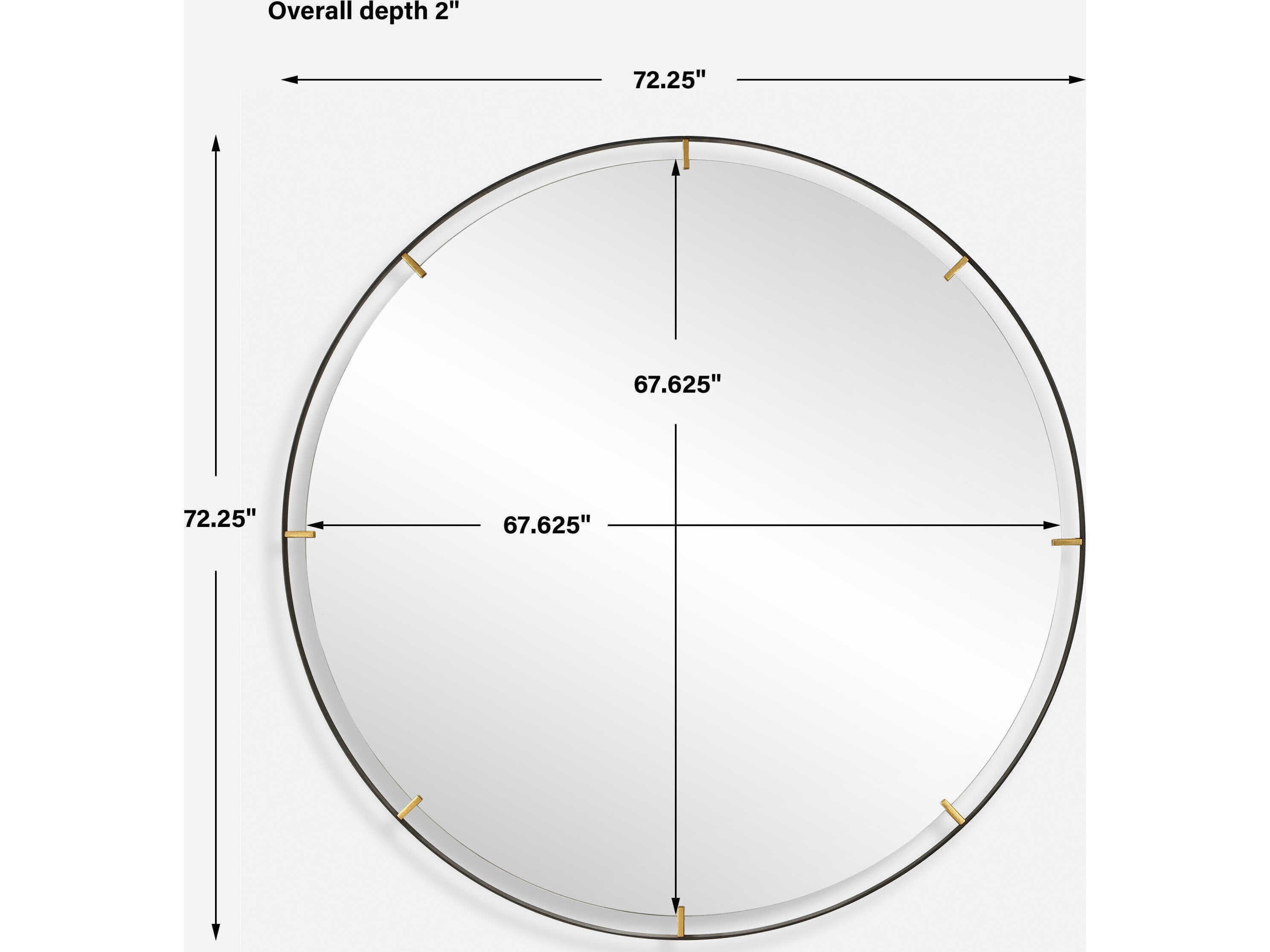 Uttermost Grand Pendulum Black Round Wall Mirror