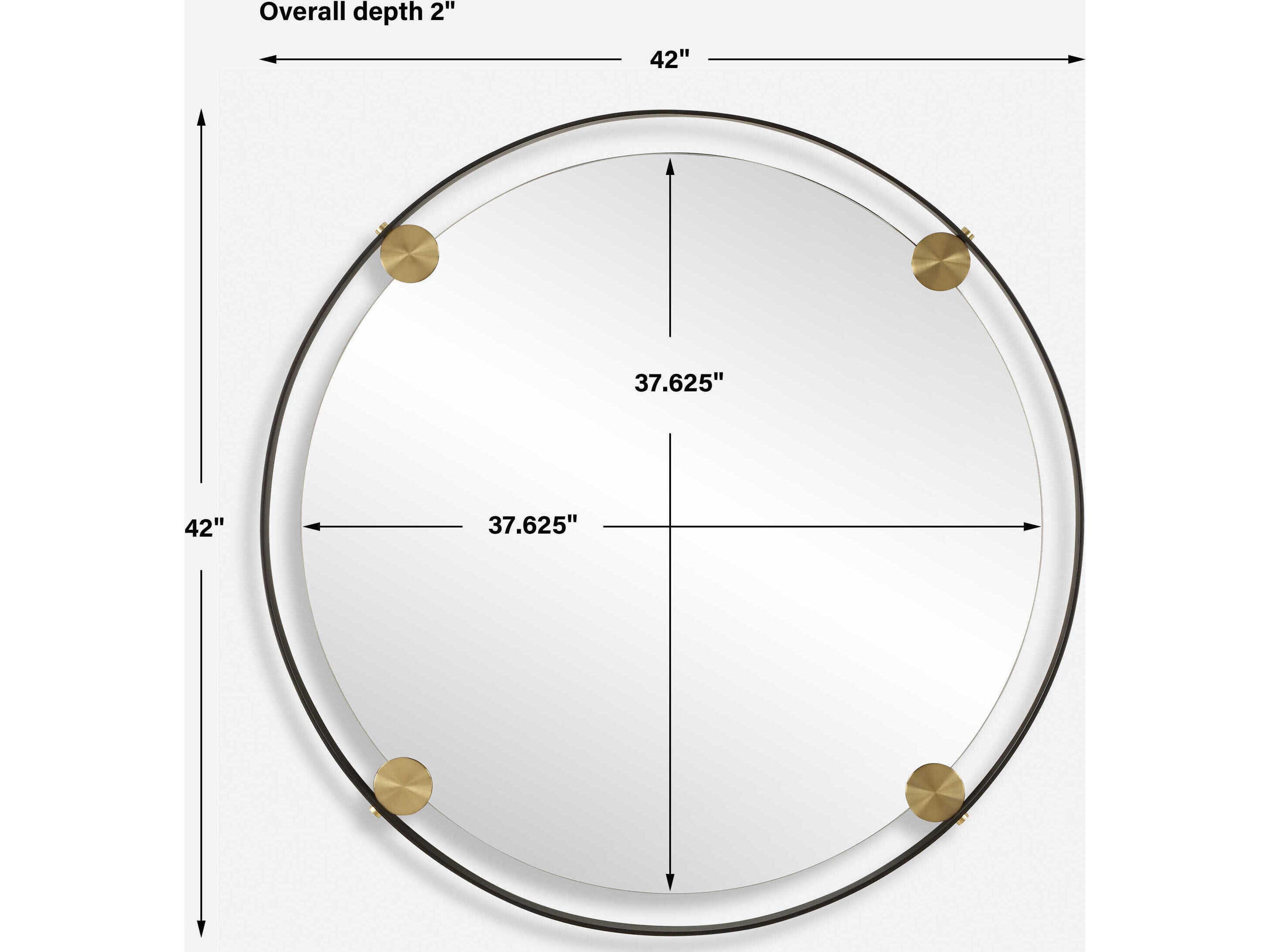 Uttermost Radius Dark Bronze Round Wall Mirror