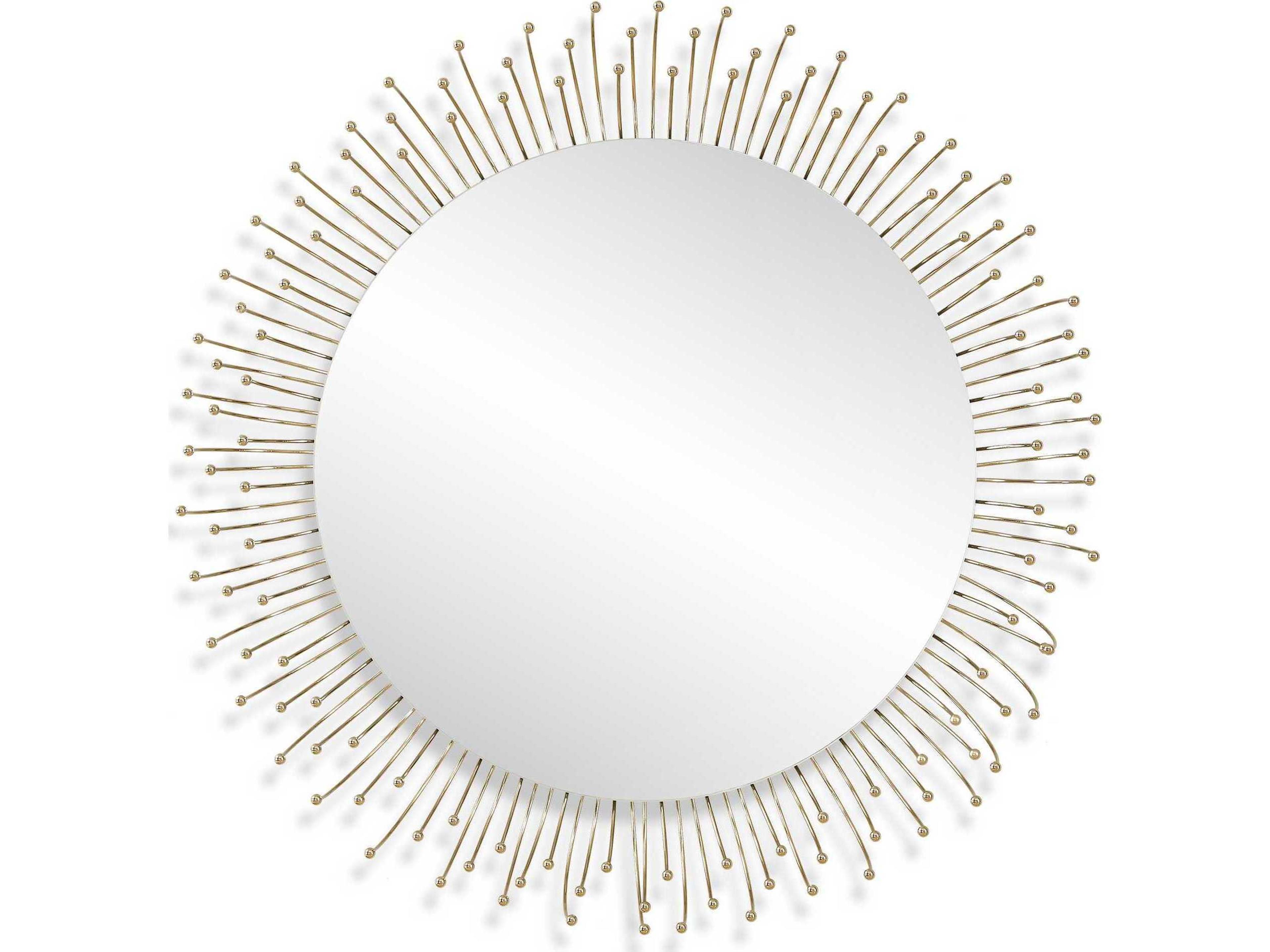 Aga Plated Gold Round Wall Mirror
