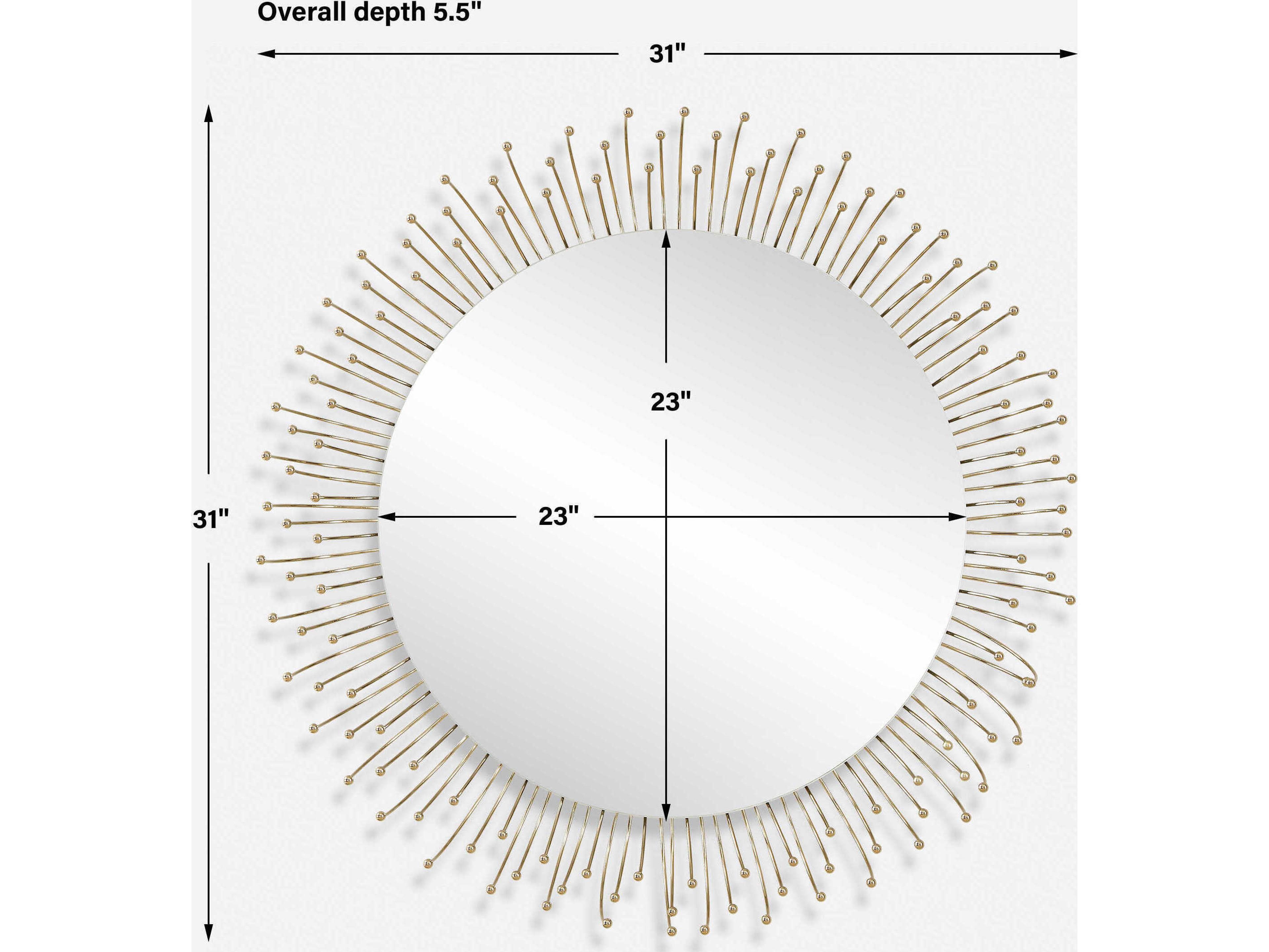 Uttermost Aga Plated Gold Round Wall Mirror