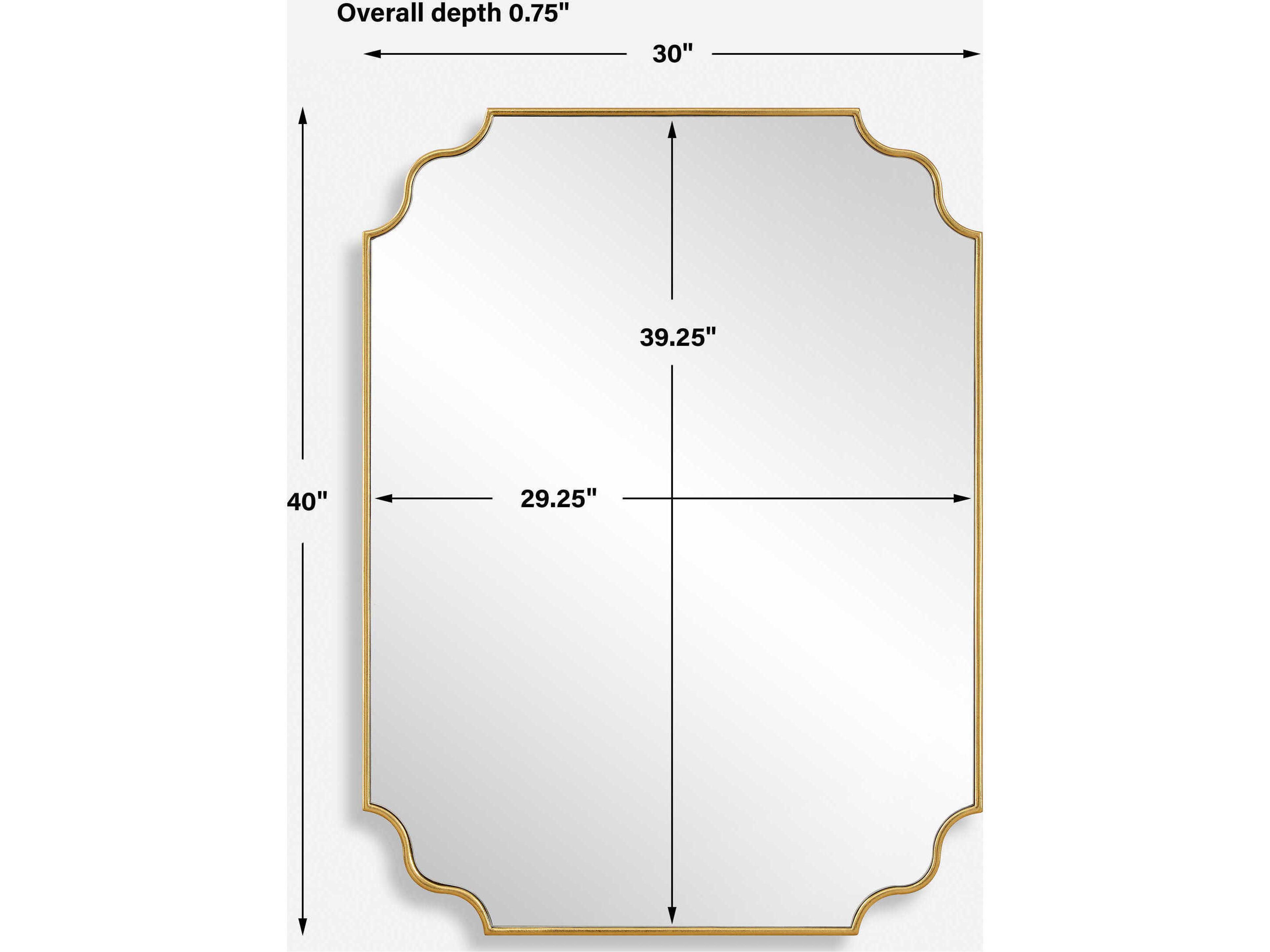 Uttermost Lennyn Antiqued Gold Leaf Rectangular Wall Mirror