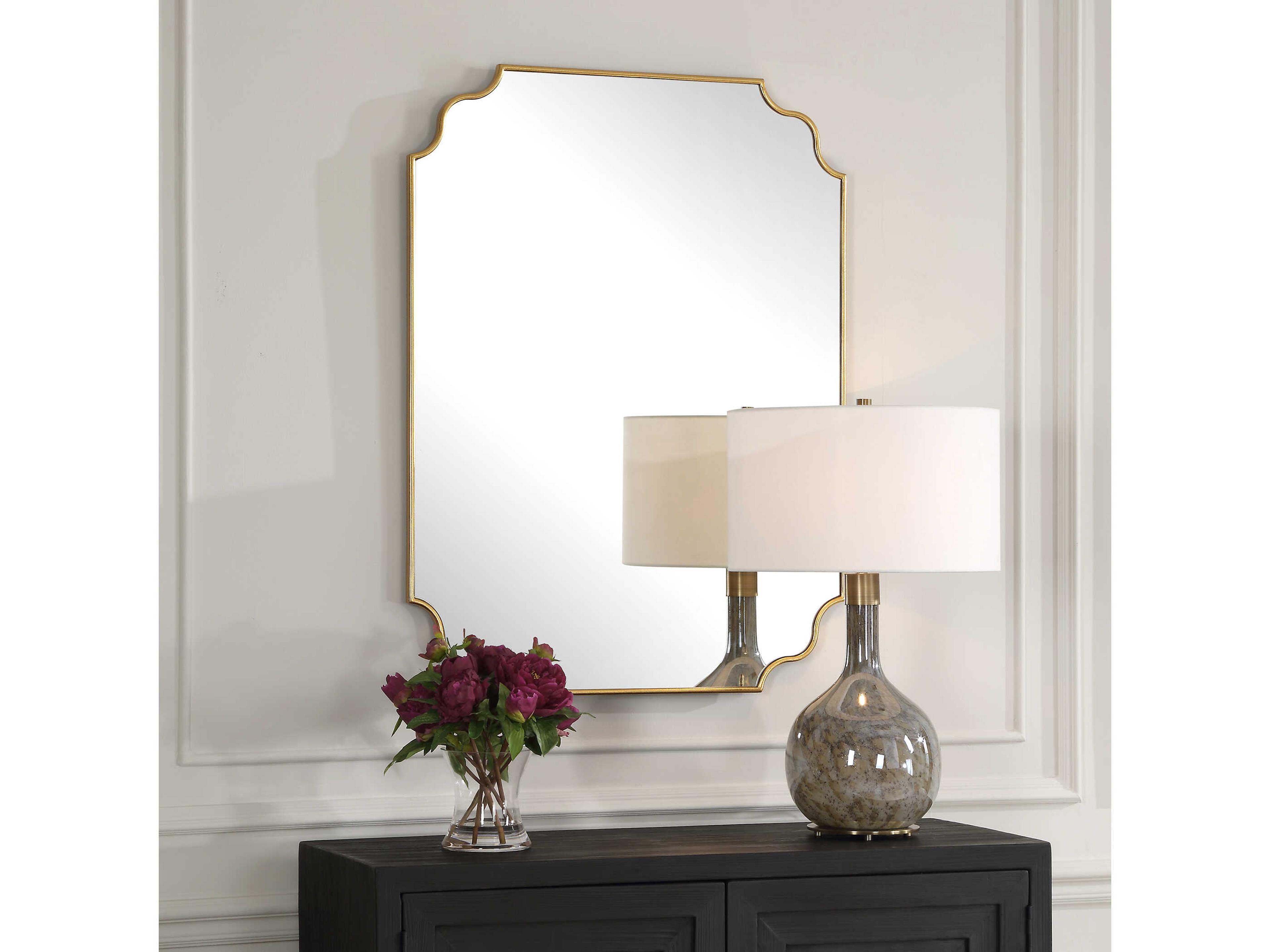 Uttermost Lennyn Antiqued Gold Leaf Rectangular Wall Mirror