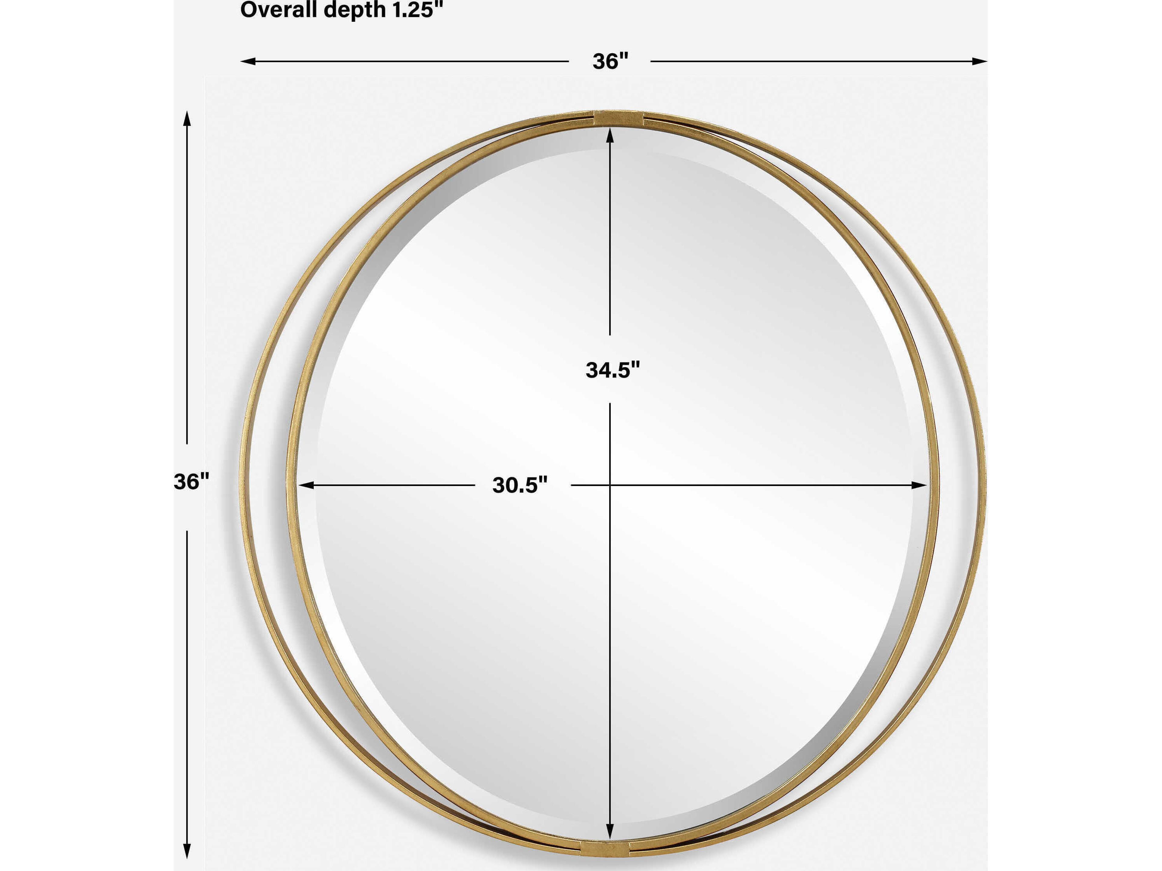 Uttermost Rhodes Metallic Gold Leaf Round Wall Mirror
