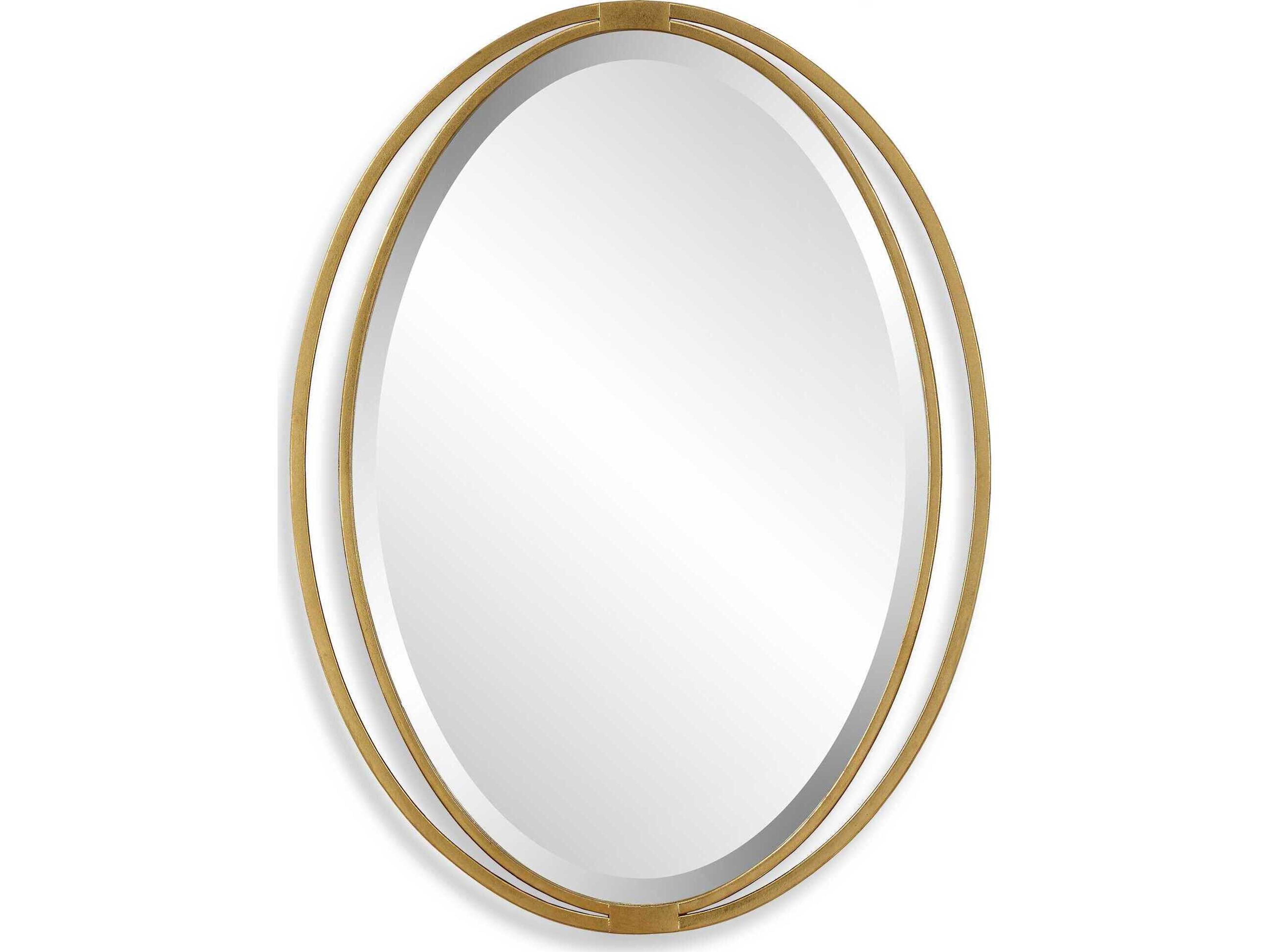 Uttermost Rhodes Metallic Gold Leaf Oval Wall Mirror