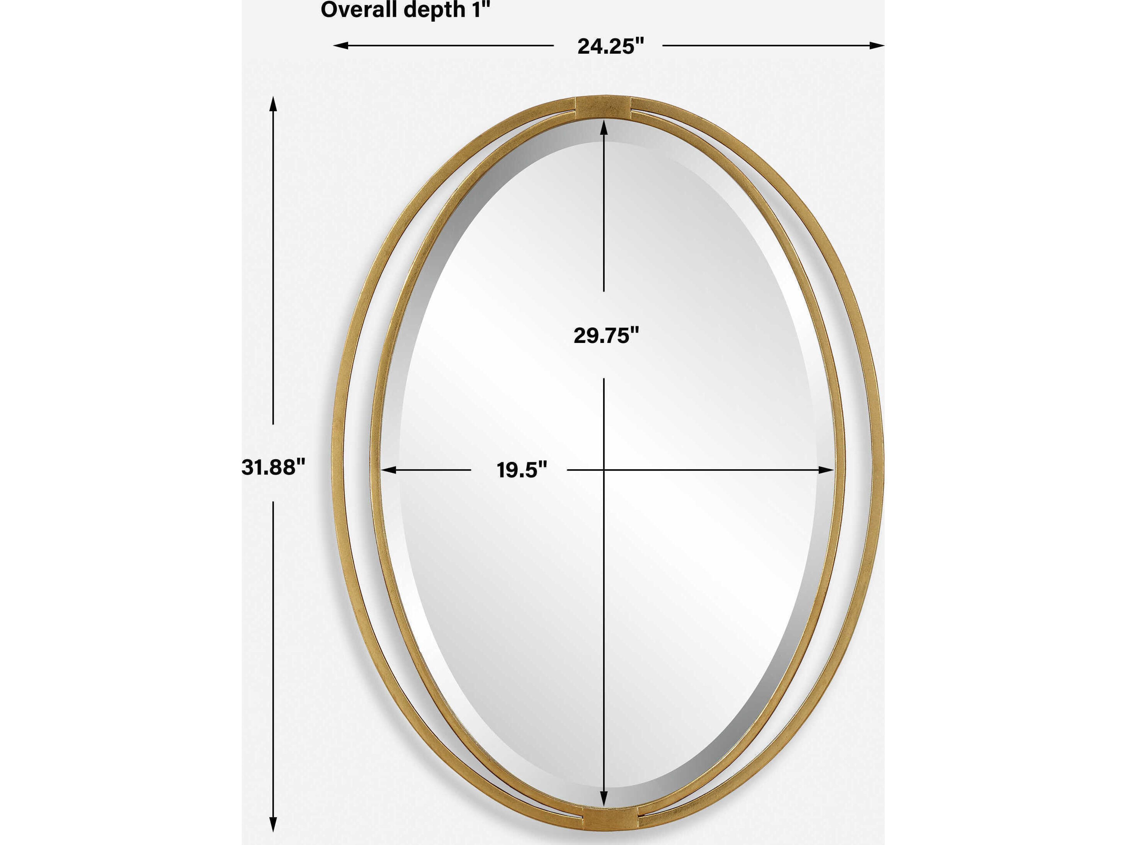 Uttermost Rhodes Metallic Gold Leaf Oval Wall Mirror