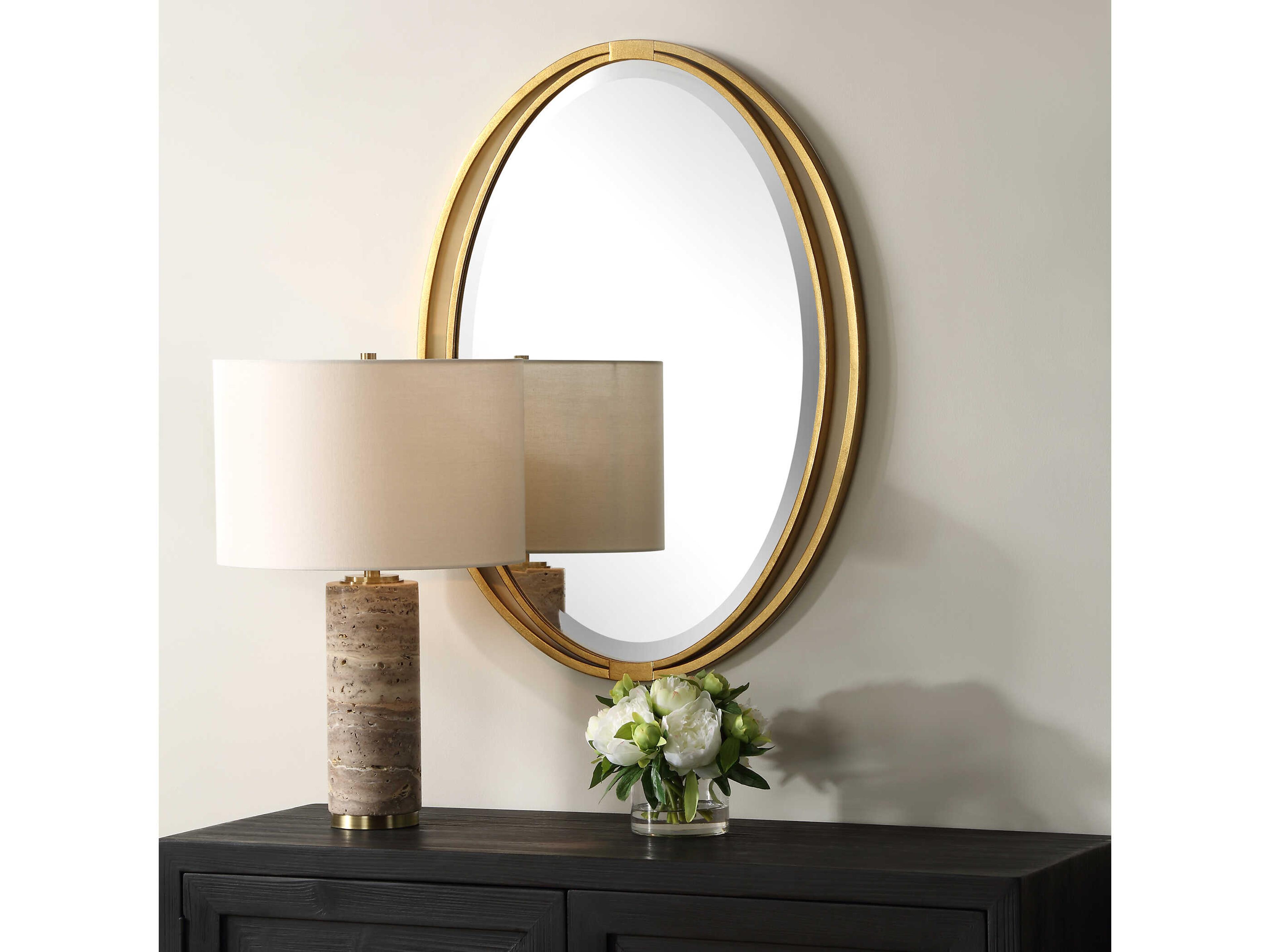 Uttermost Rhodes Metallic Gold Leaf Oval Wall Mirror