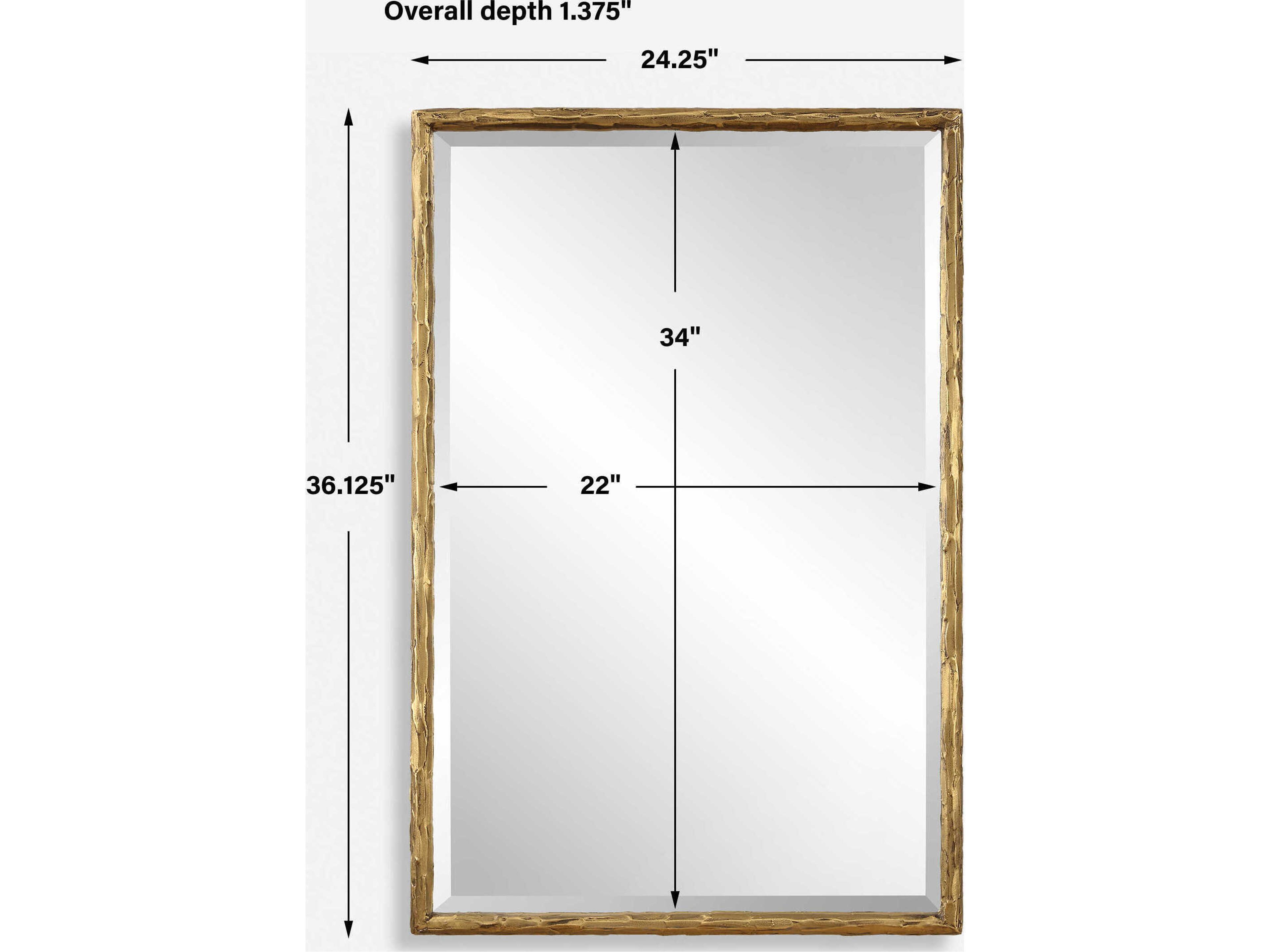 Uttermost Sutton Aged Gold Rectangular Wall Mirror