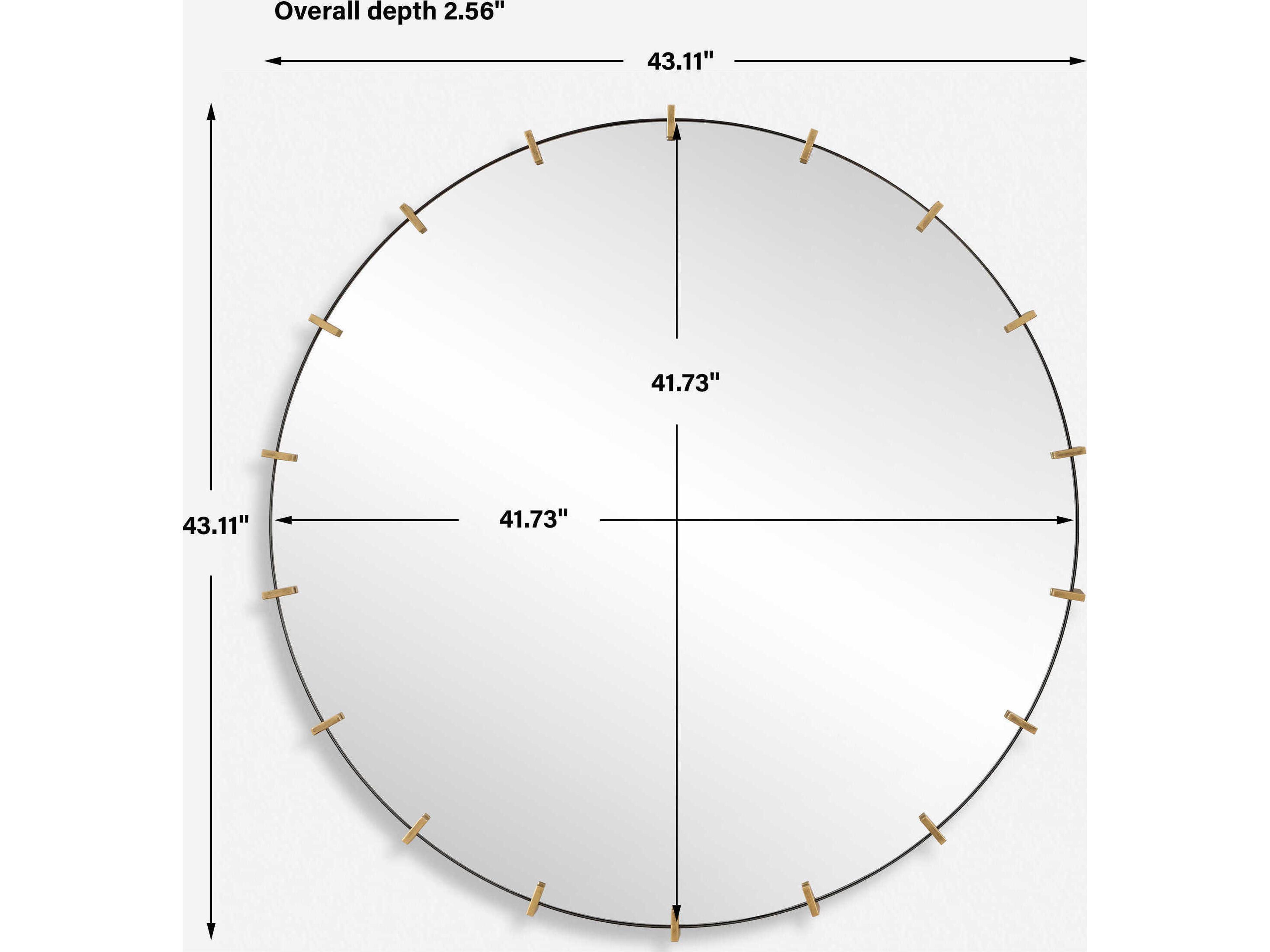 Uttermost Pali Black Antiqued Brushed Gold Round Wall Mirror