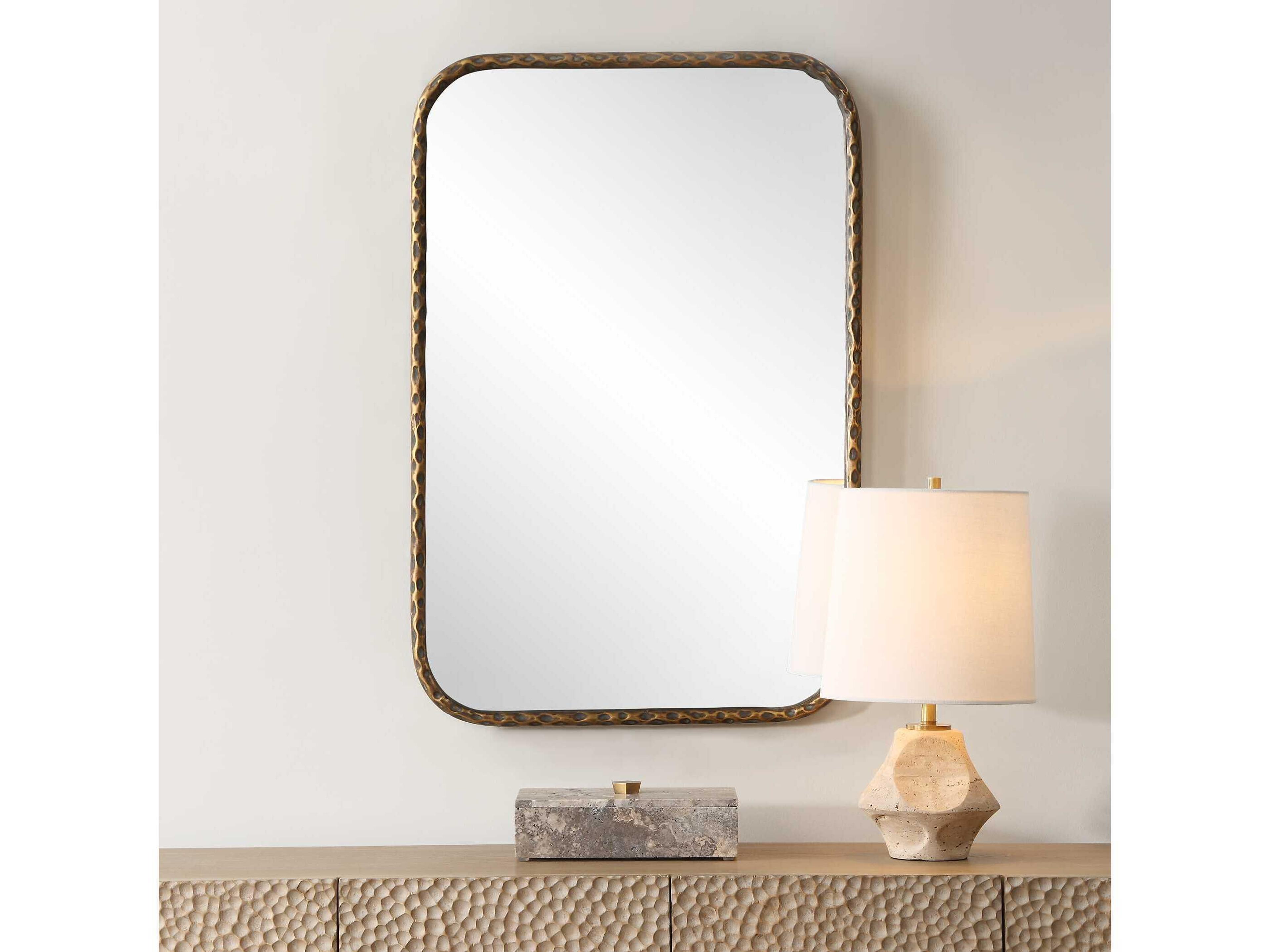 Uttermost A Little Knotty Aged Bronze Rectangular Wall Mirror