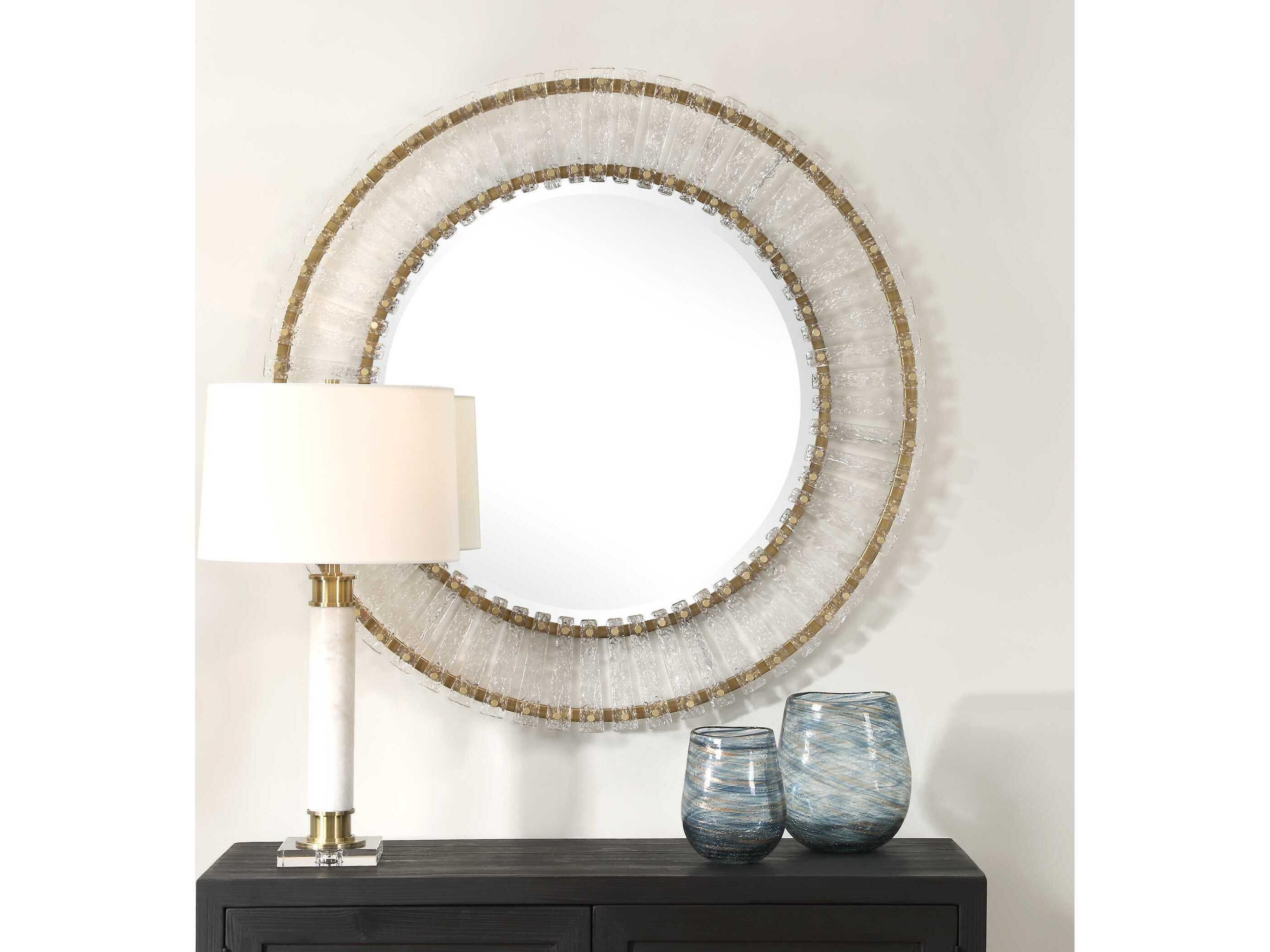 Uttermost Denali Brushed Gold Round Wall Mirror