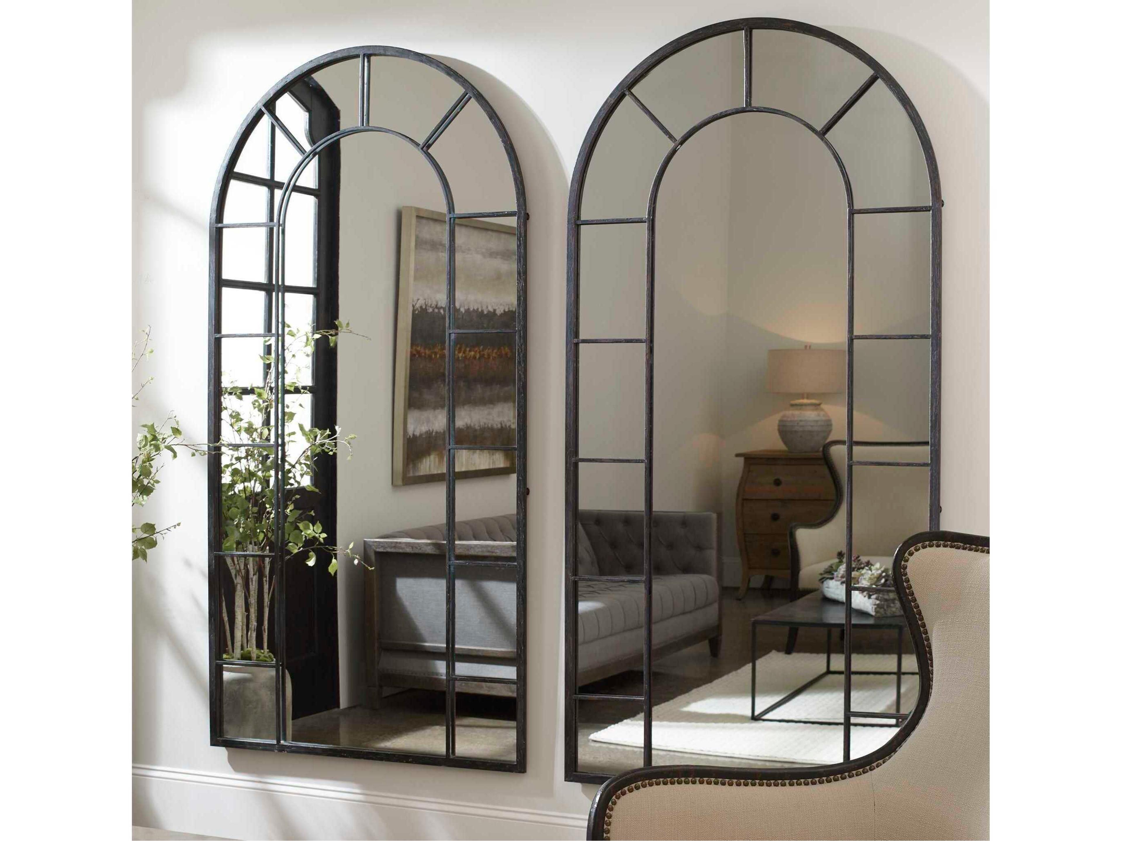 Uttermost Dillingham Black Arch Wall Mirror