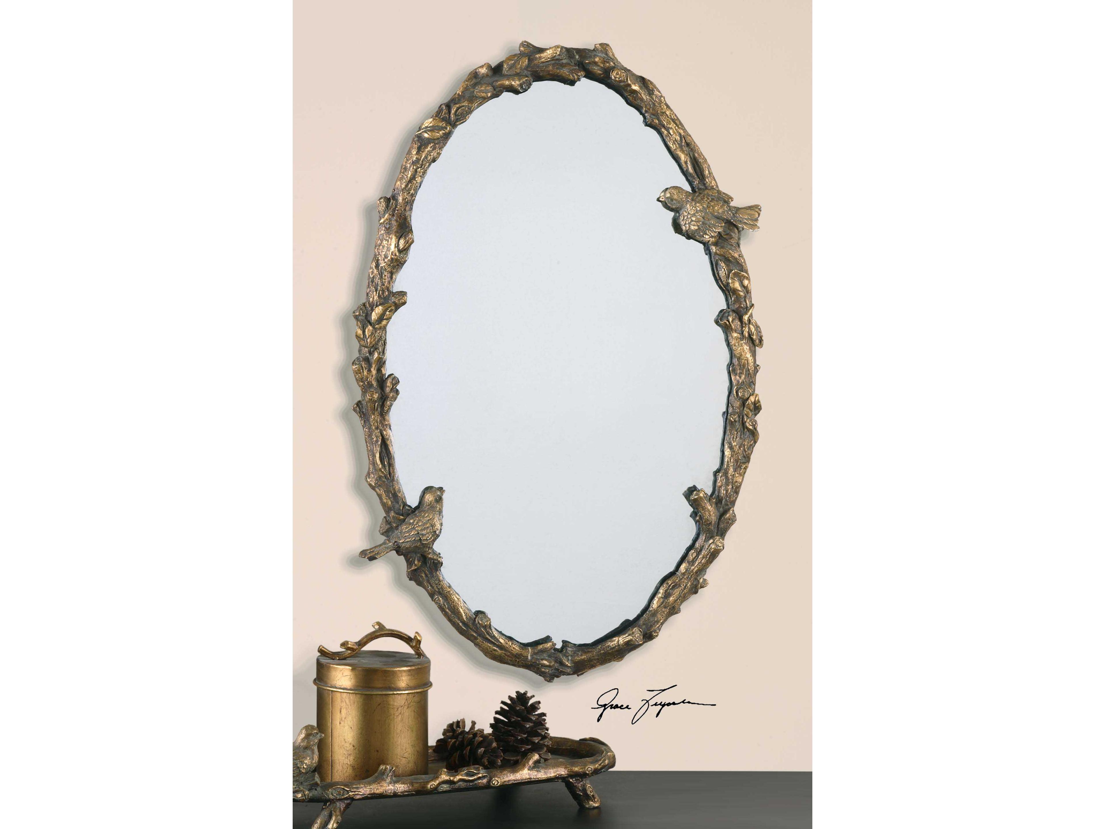 Uttermost Paza Oval Vine Gold Wall Mirror
