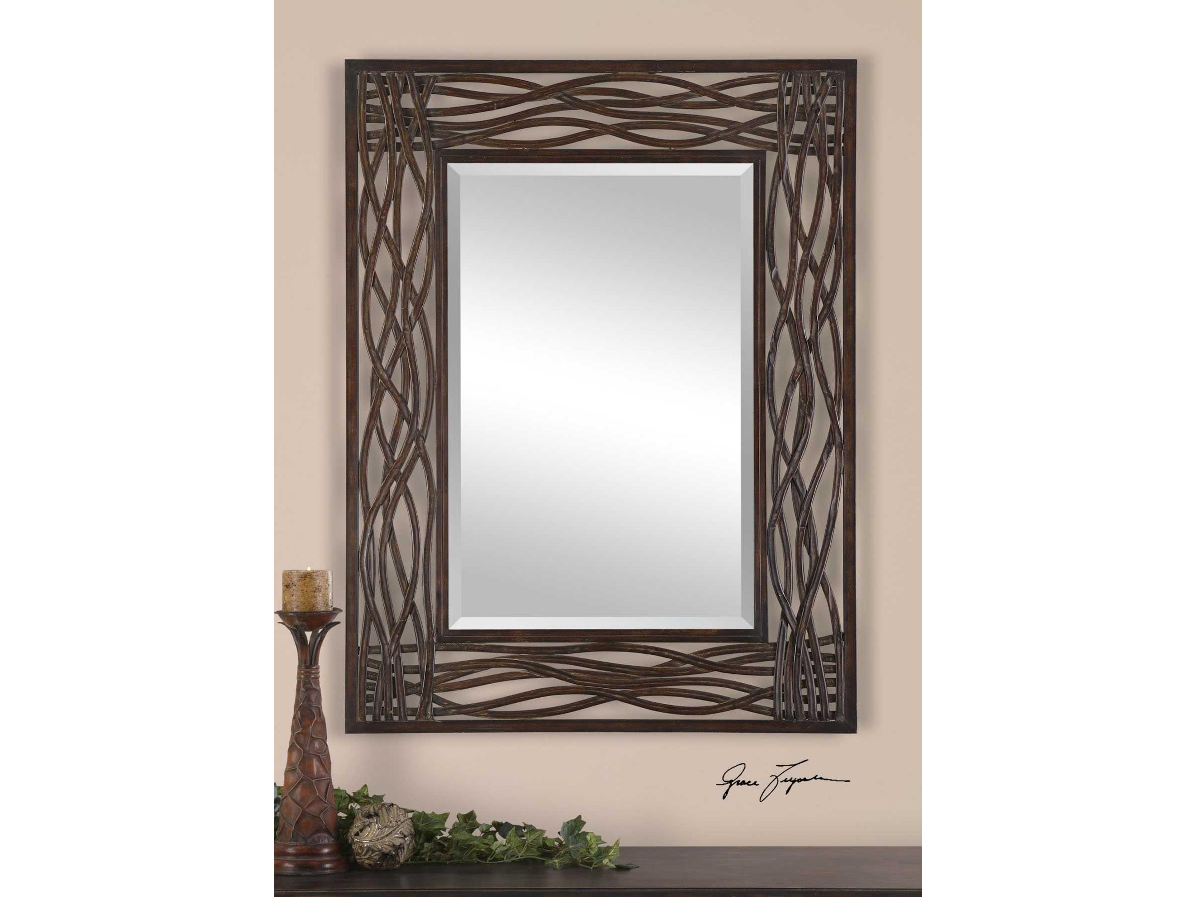 Uttermost Dorigrass Brown Metal Wall Mirror