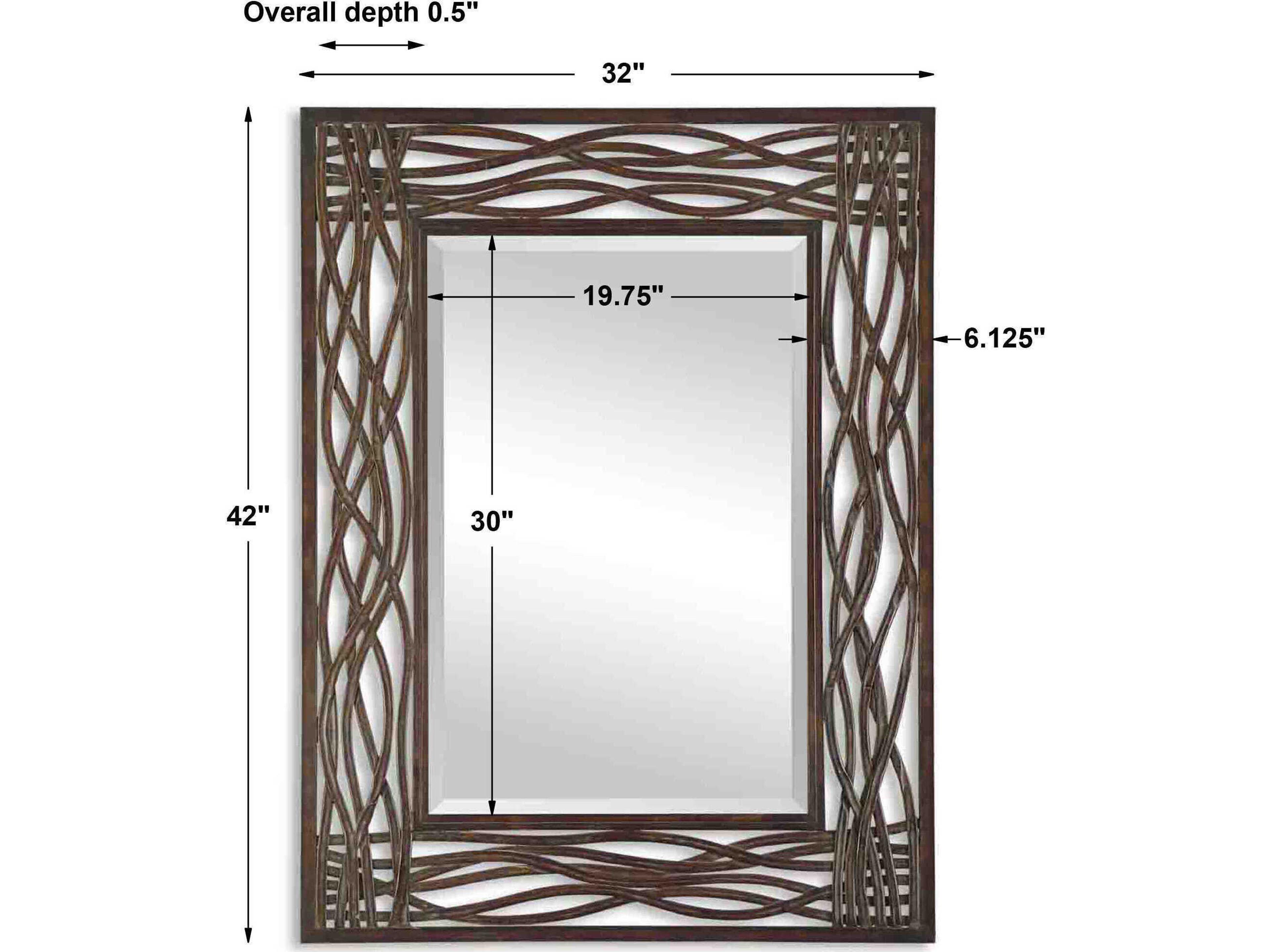 Uttermost Dorigrass Brown Metal Wall Mirror