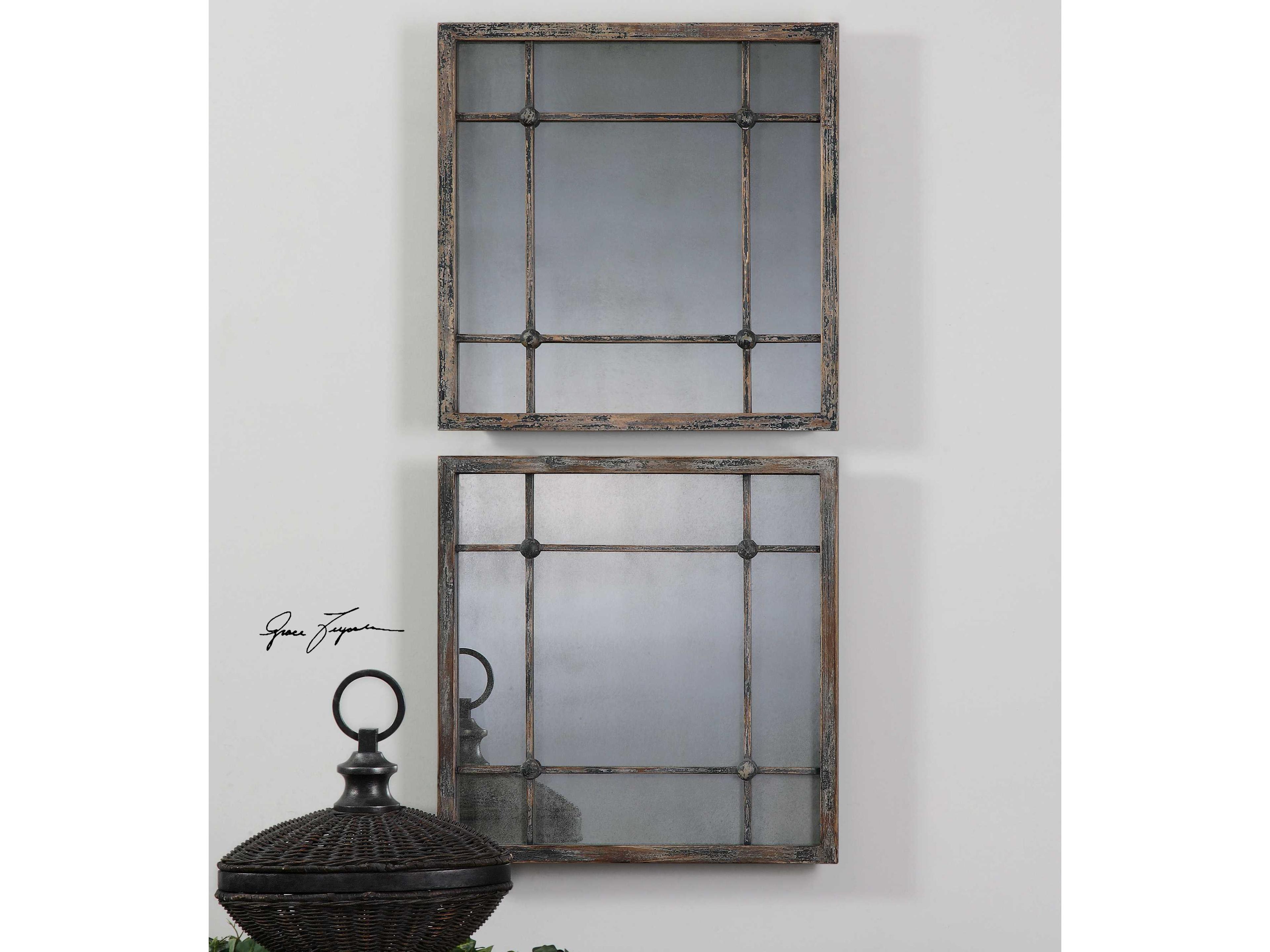Uttermost Saragano Square Wall Mirrors Set of 2