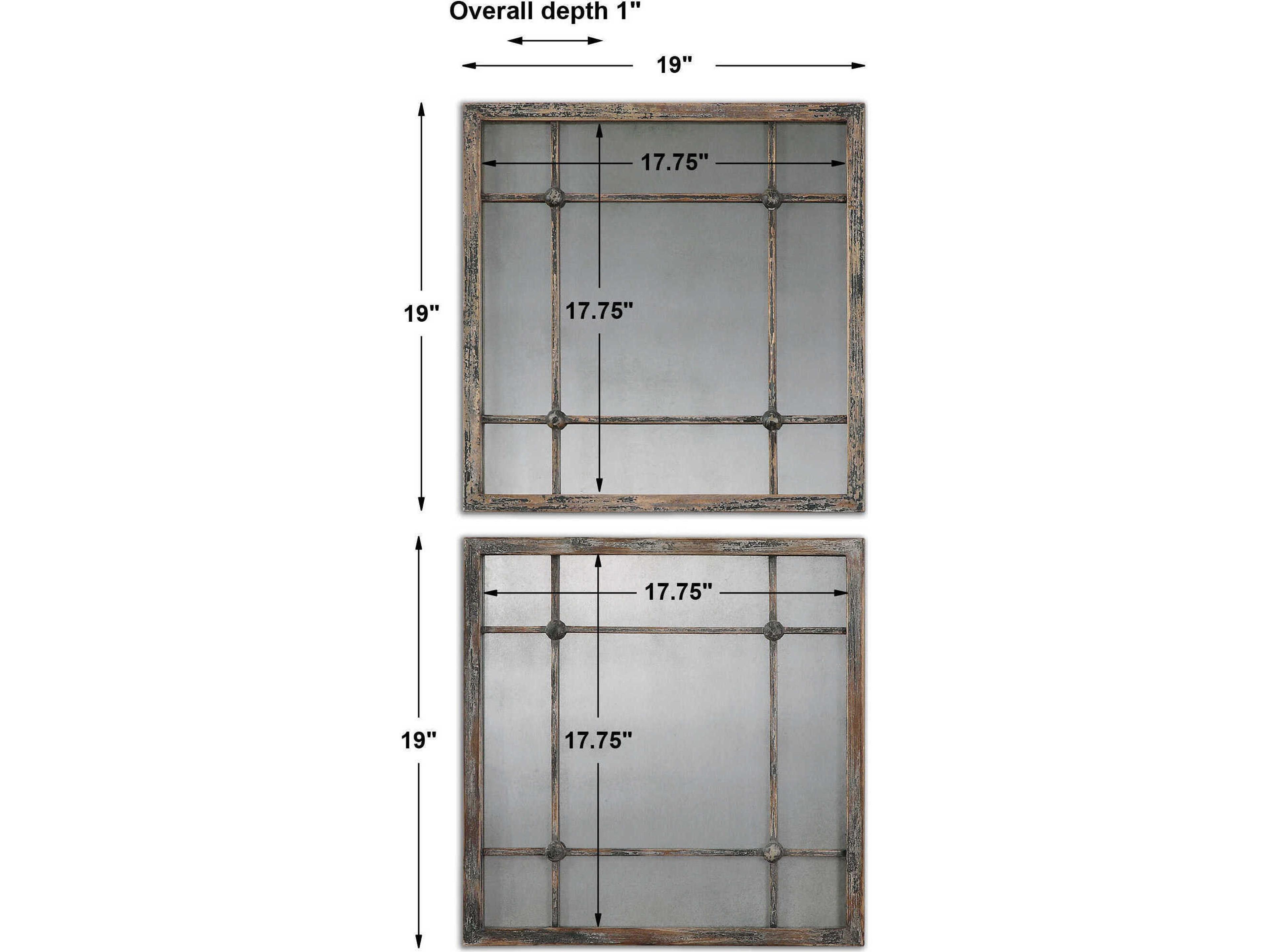 Uttermost Saragano Square Wall Mirrors Set of 2