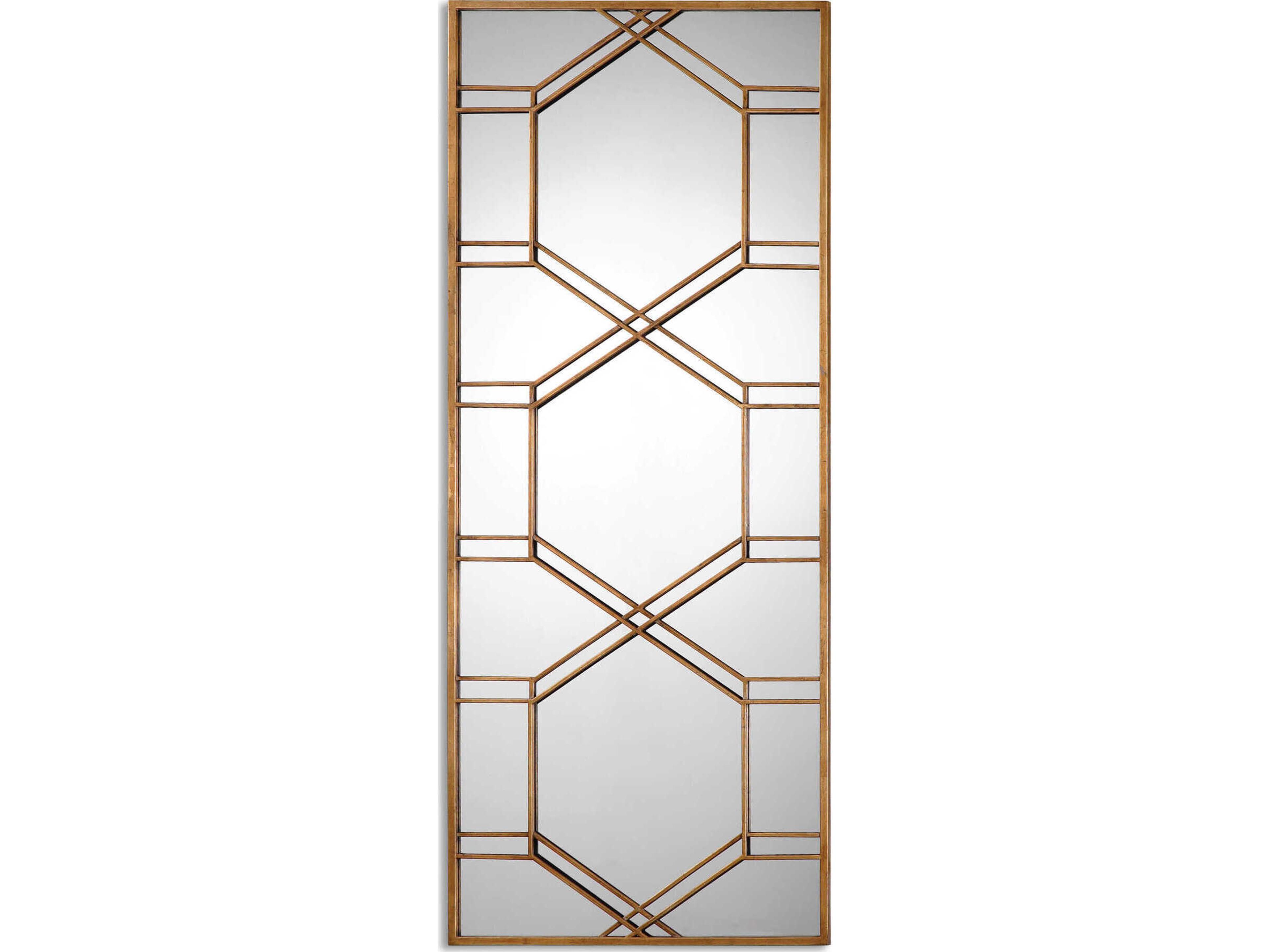Kennis Gold Leaf Leaner Floor Mirror