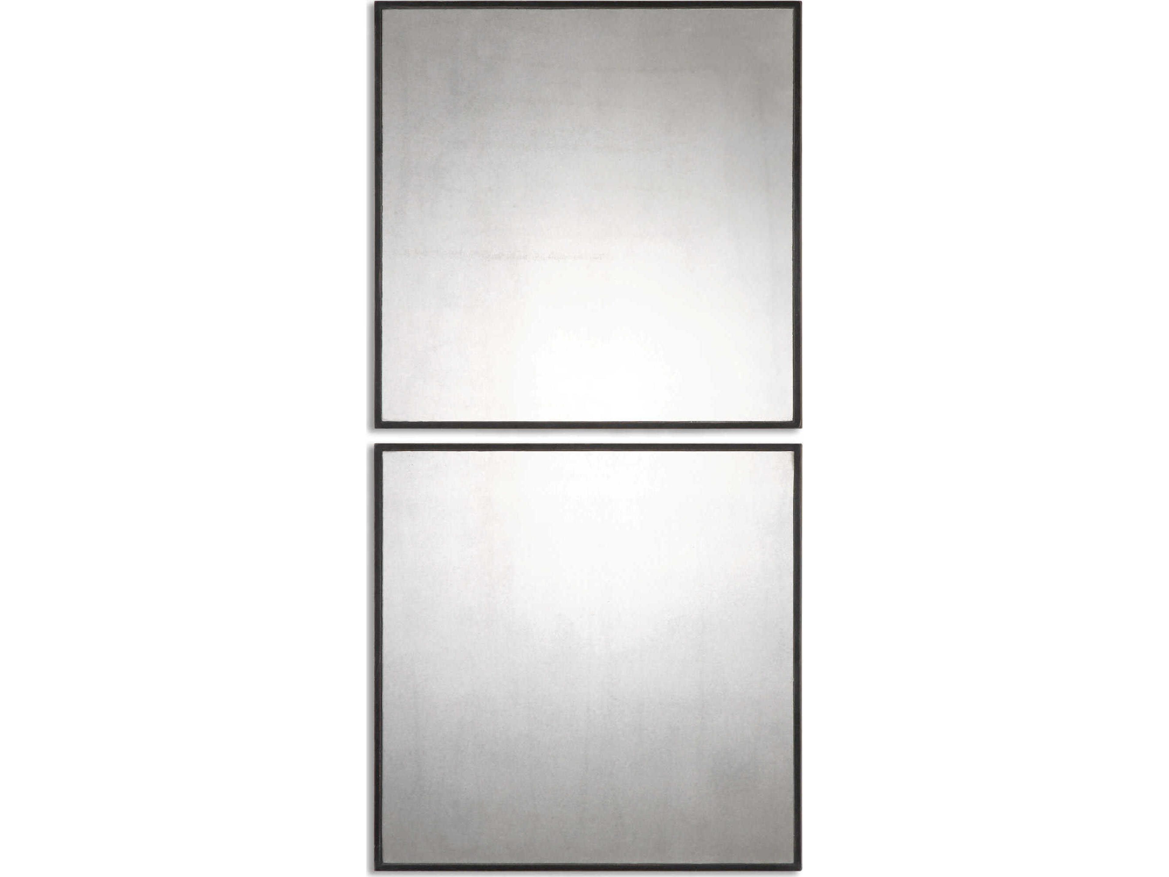 Uttermost Matty Antiqued Square Wall Mirrors Set of 2