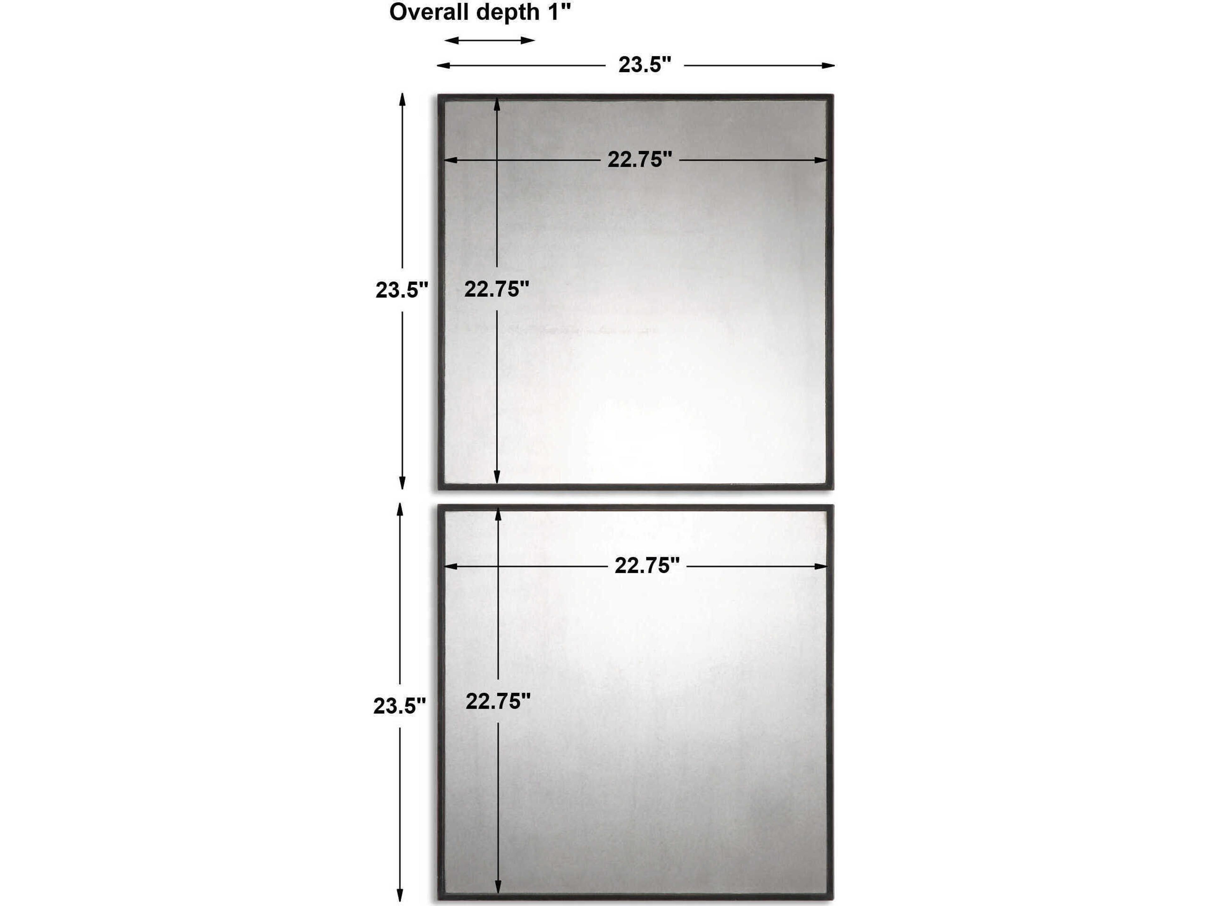 Uttermost Matty Antiqued Square Wall Mirrors Set of 2