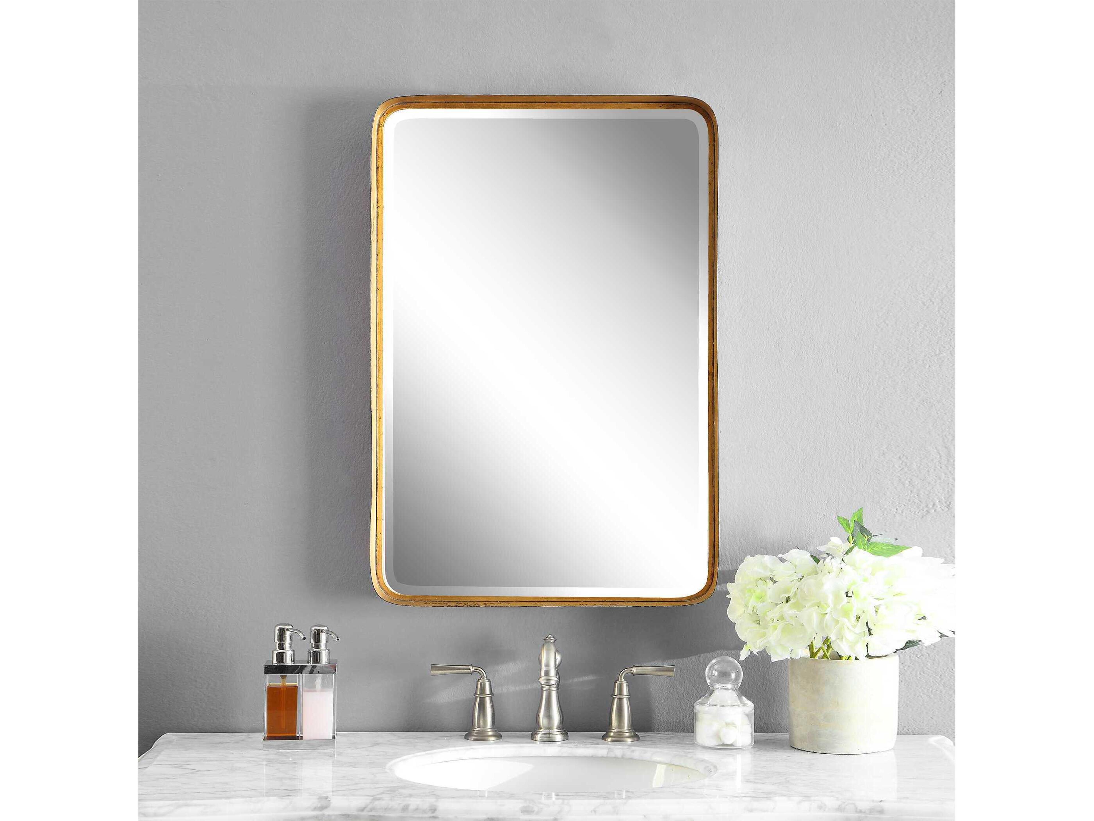 Uttermost Crofton Rectangular Antique Gold Wall Mirror