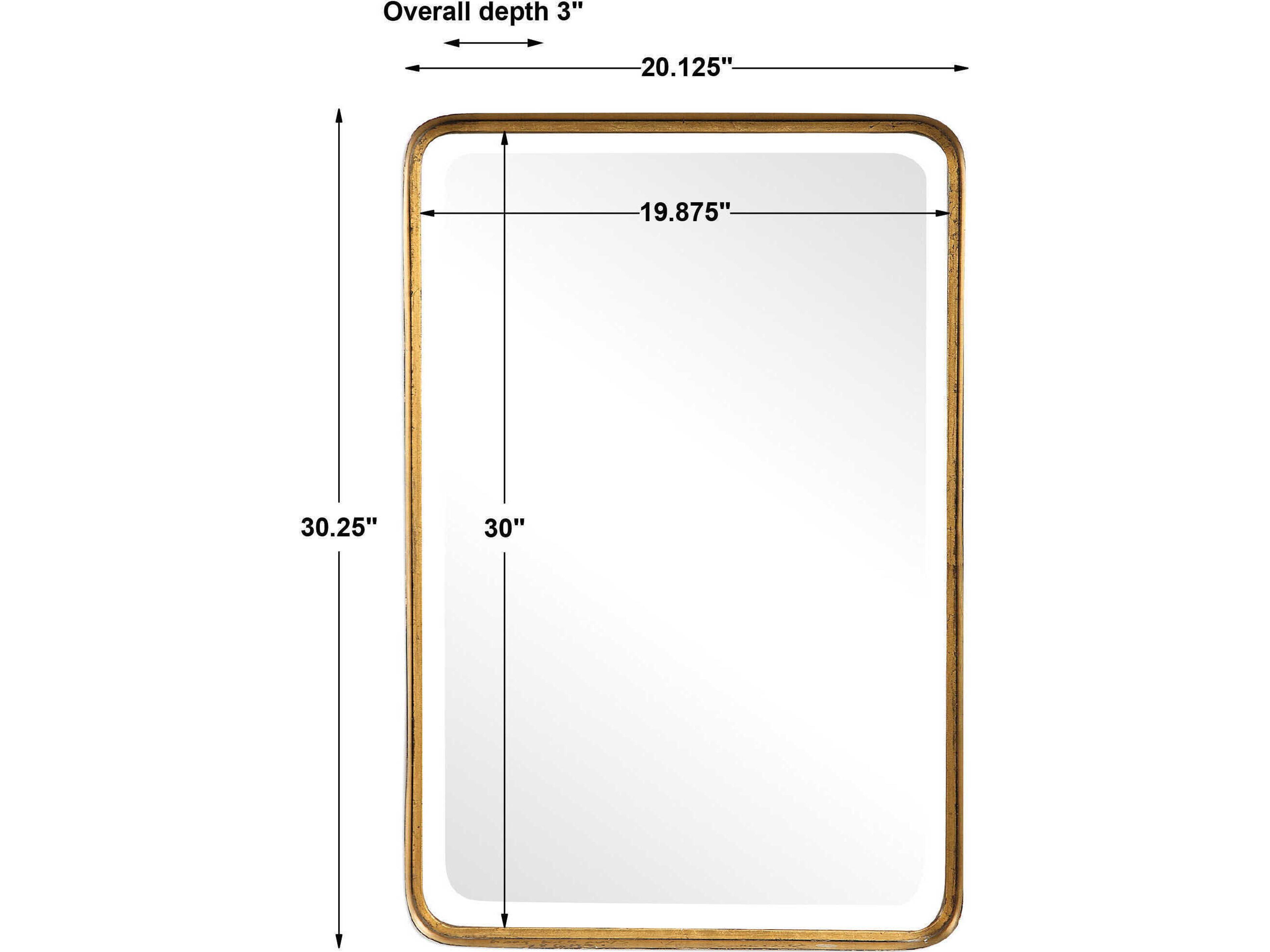 Uttermost Crofton Rectangular Antique Gold Wall Mirror