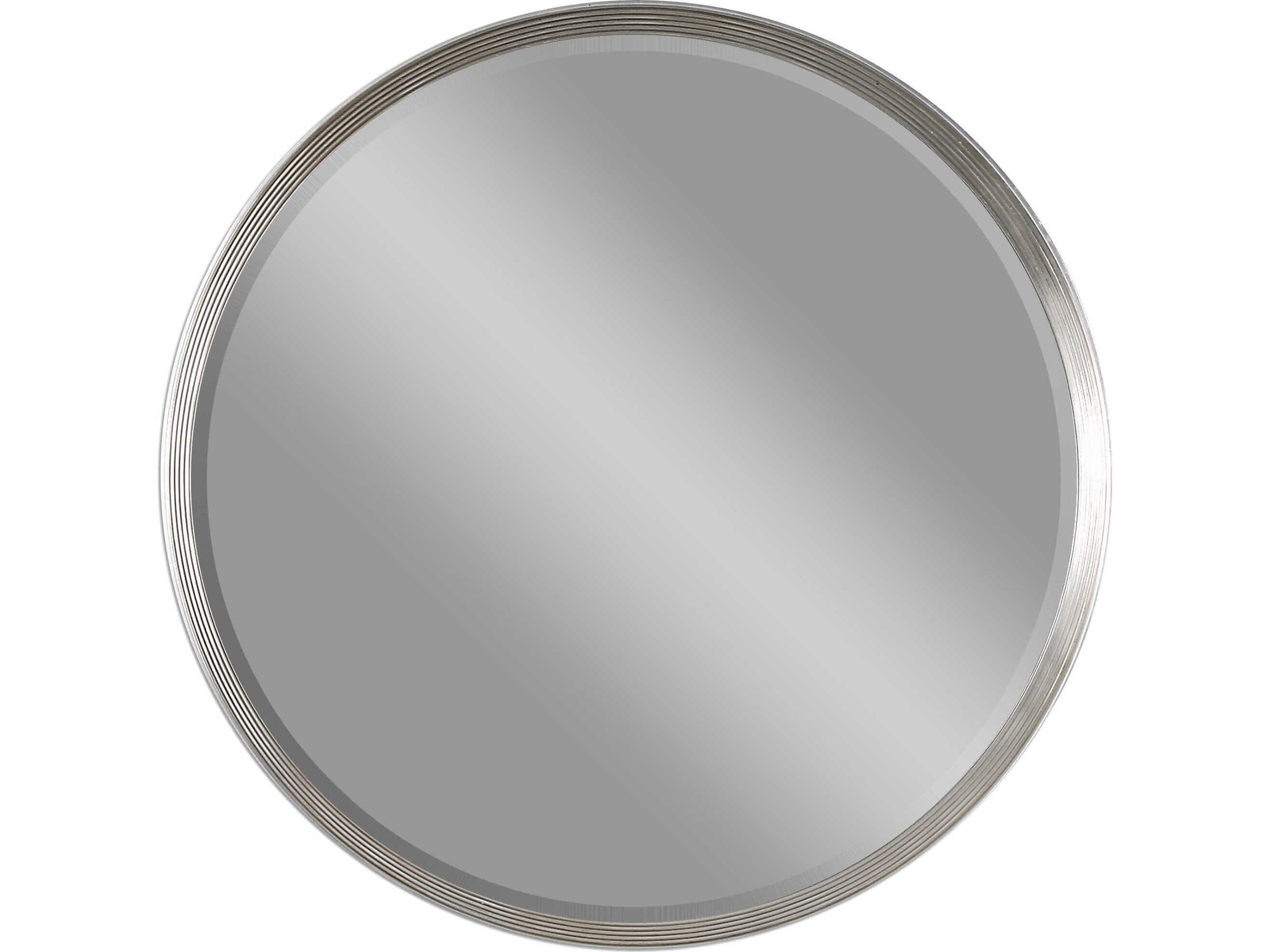 Uttermost Serenza Round Silver Gray Wall Mirror