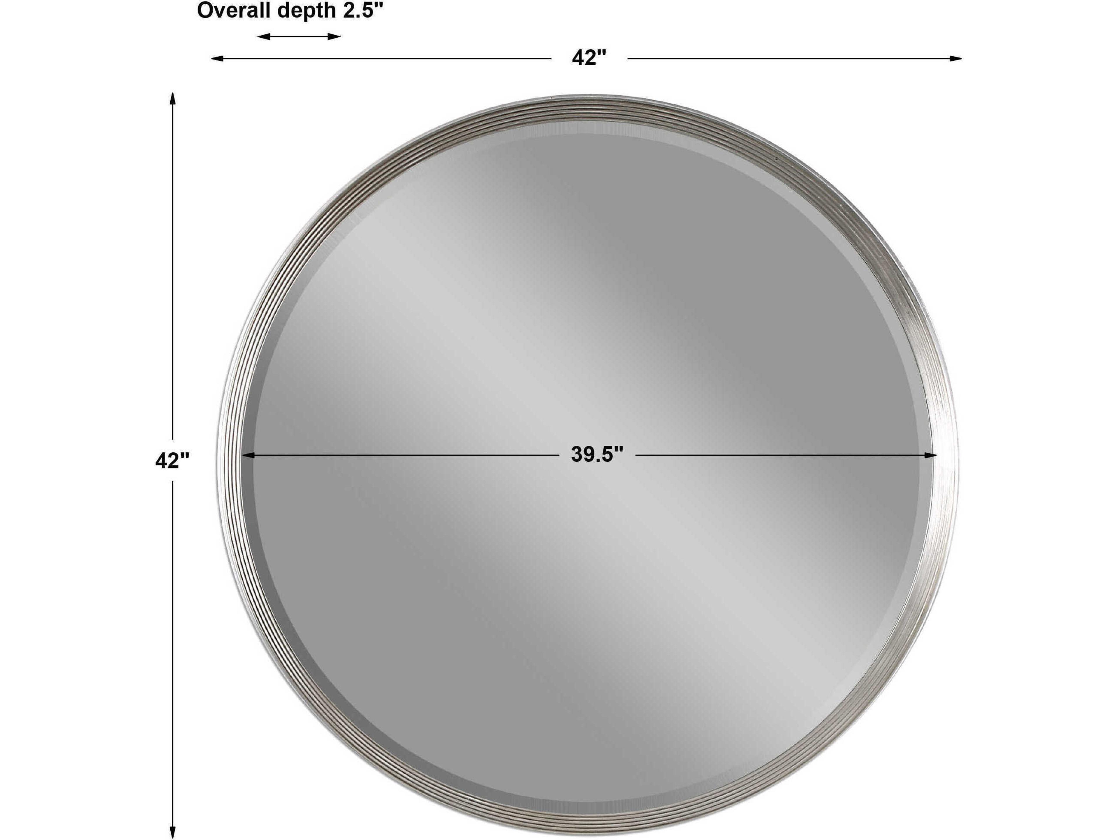 Uttermost Serenza Round Silver Gray Wall Mirror