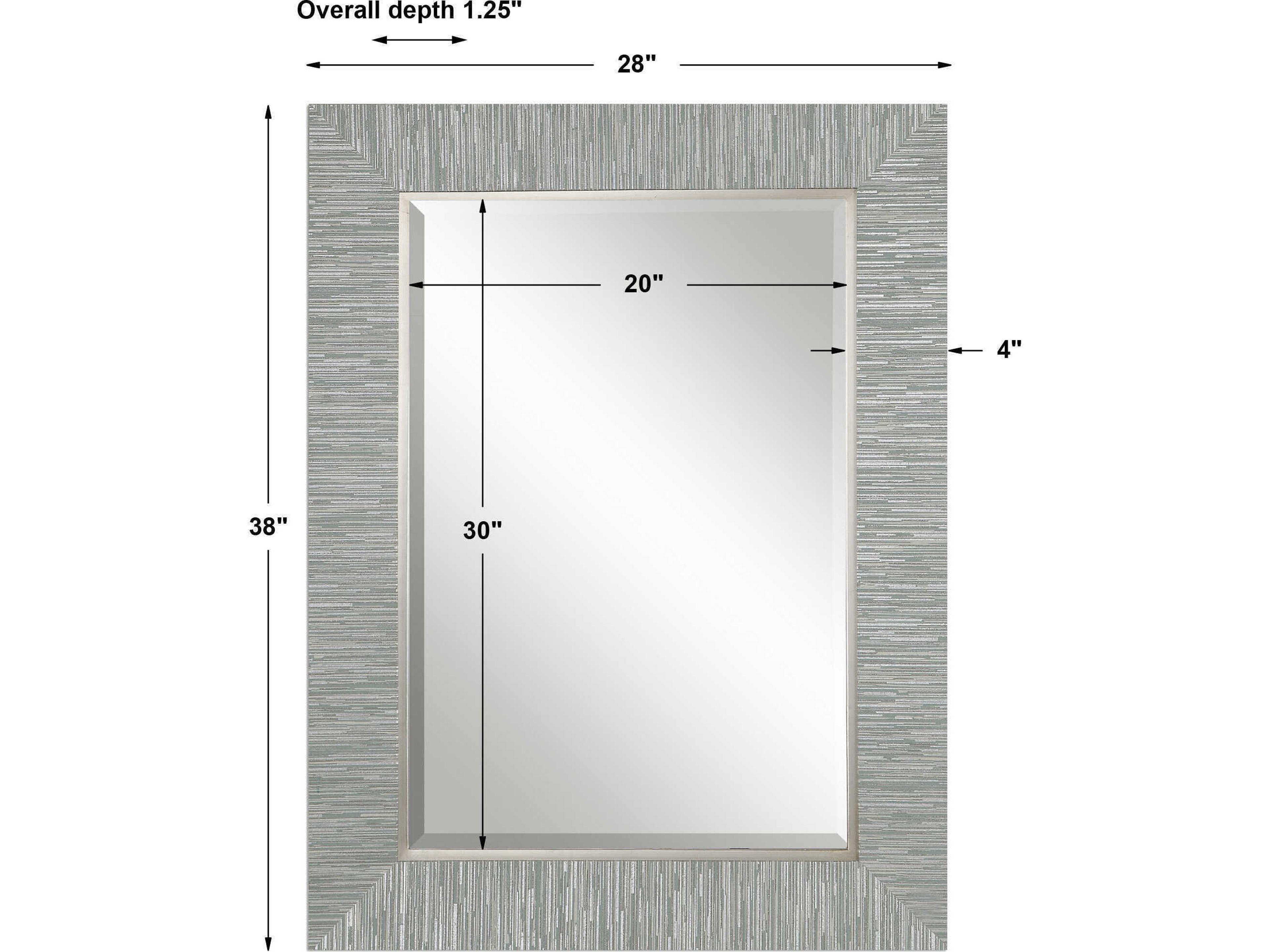 Uttermost Belaya Rectangular Silver Wood Wall Mirror