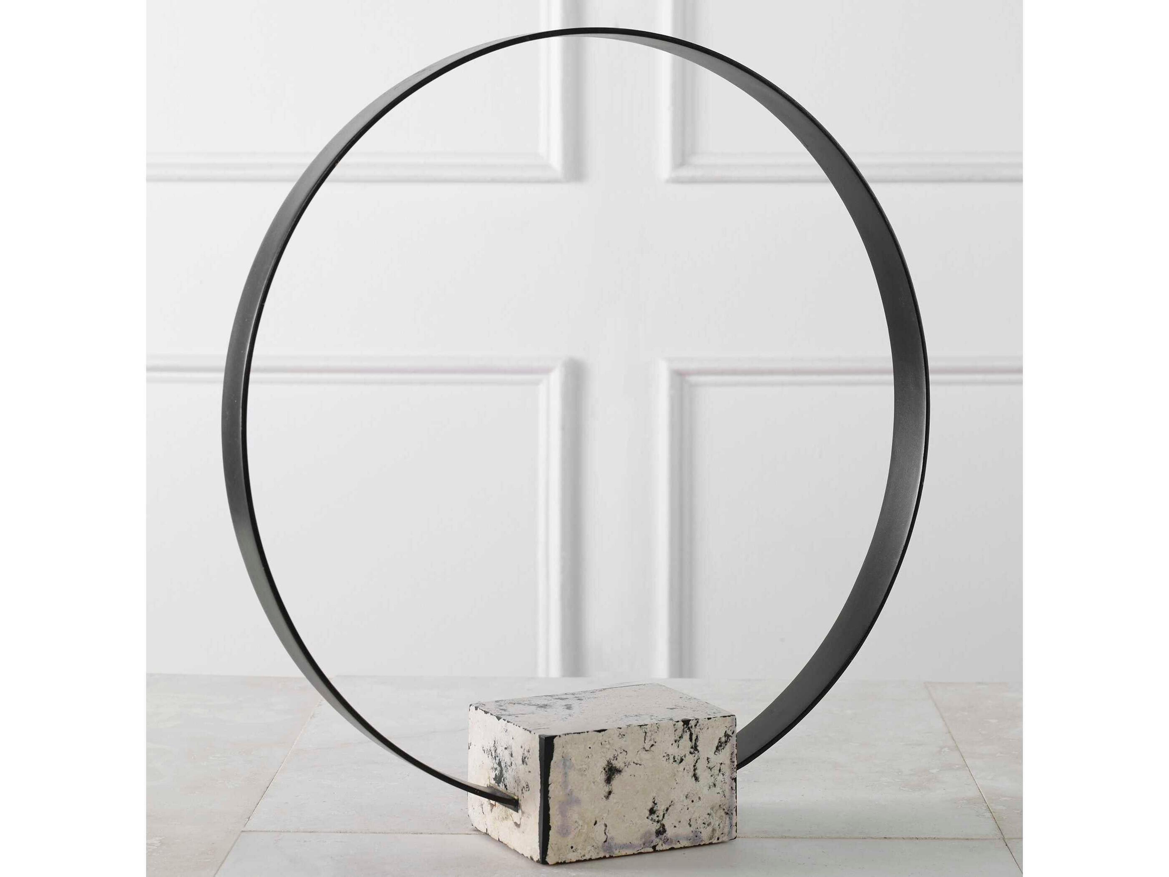 Uttermost Around Again Circular Brushed Satin Black Sculpture