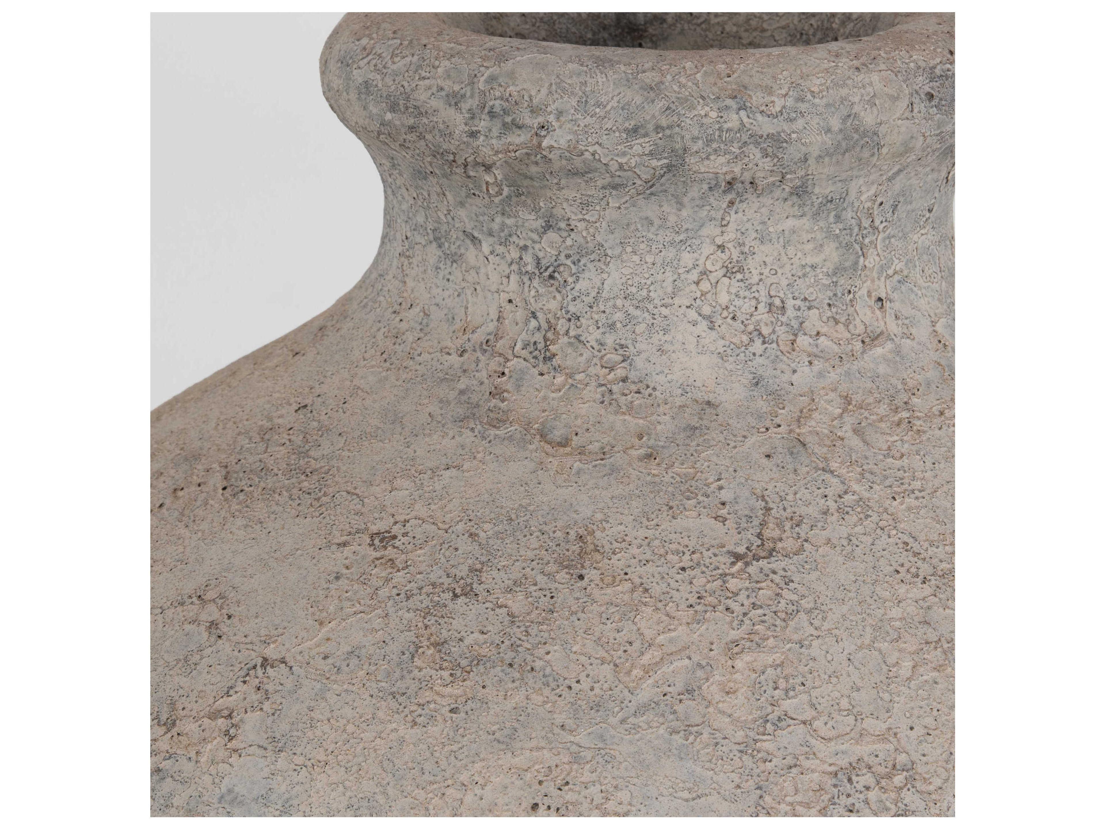 Uttermost Fernandina White Wash Distressed Rust Brown Vase