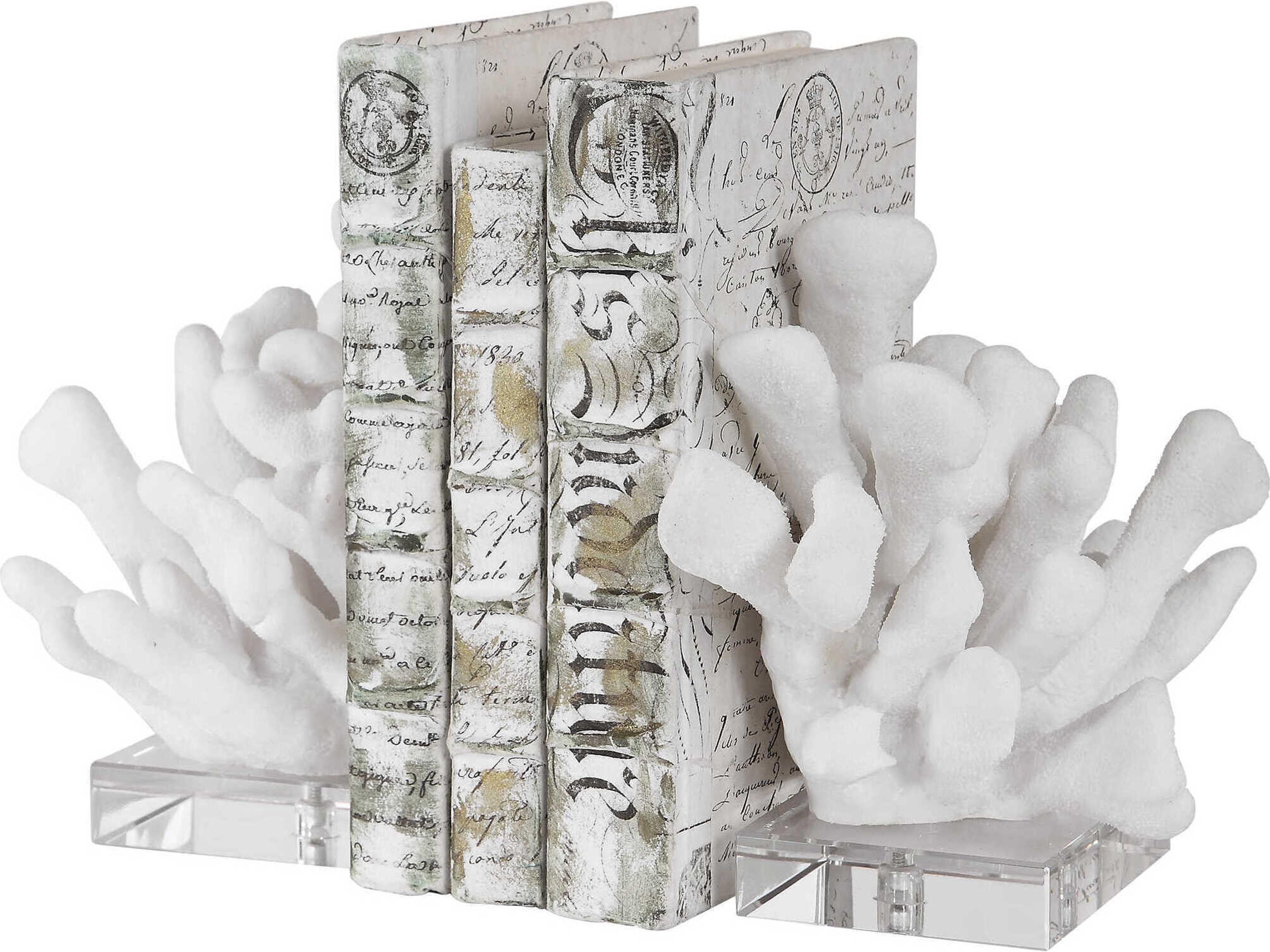 Uttermost Charbel Textured White Bookend