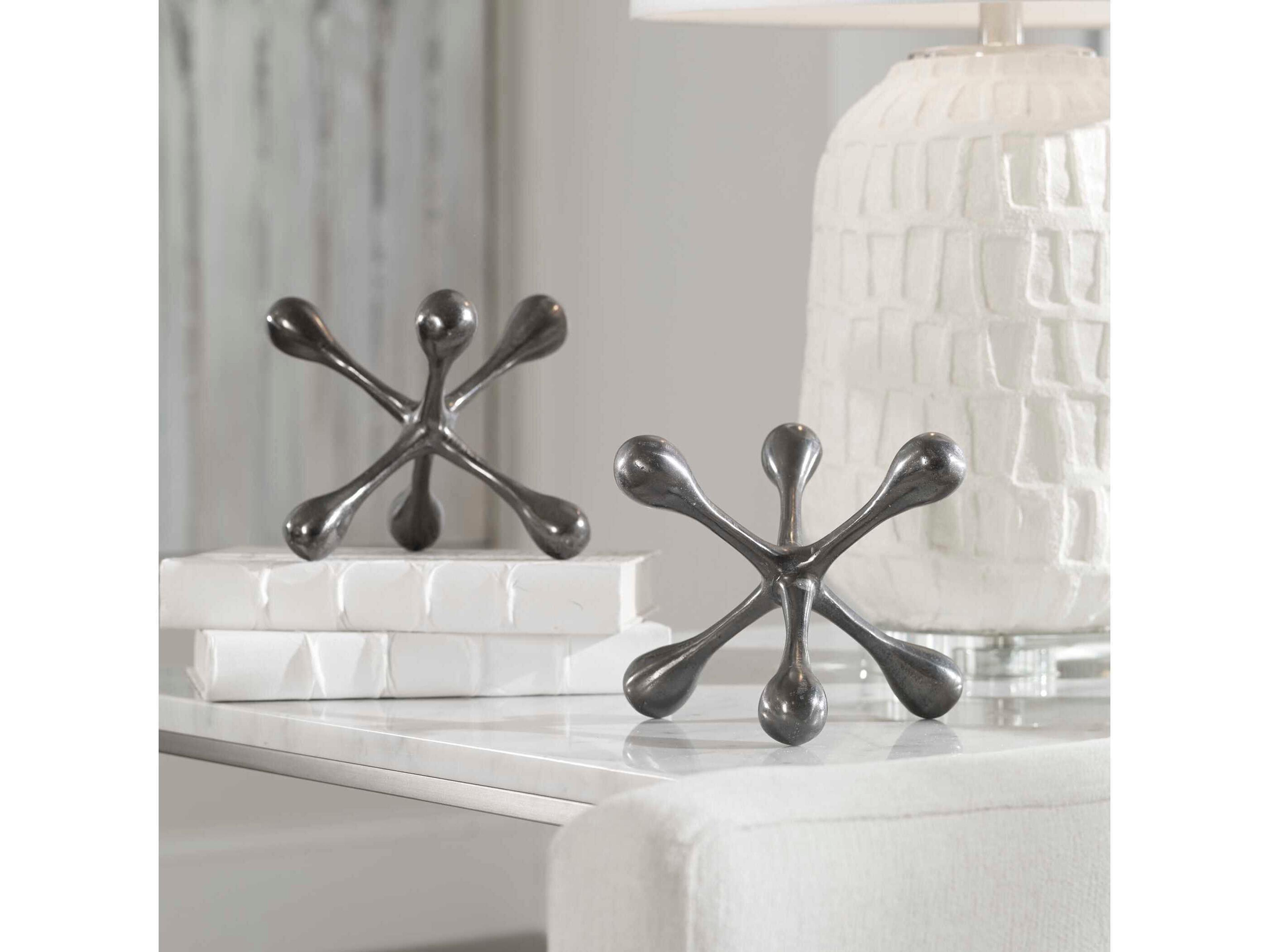 Uttermost Harlan Black Nickel Decorative Accent Set of 2