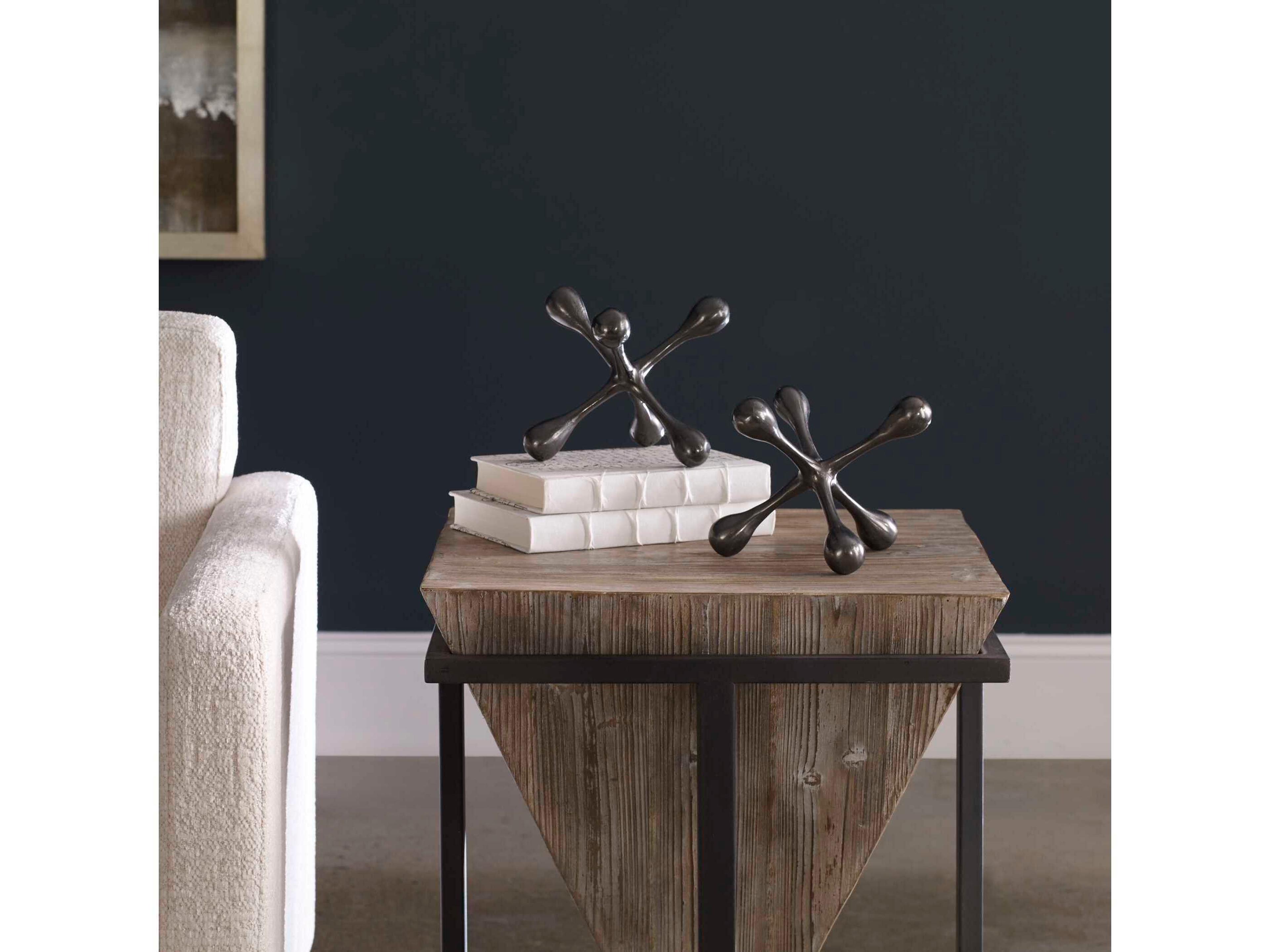 Uttermost Harlan Black Nickel Decorative Accent Set of 2