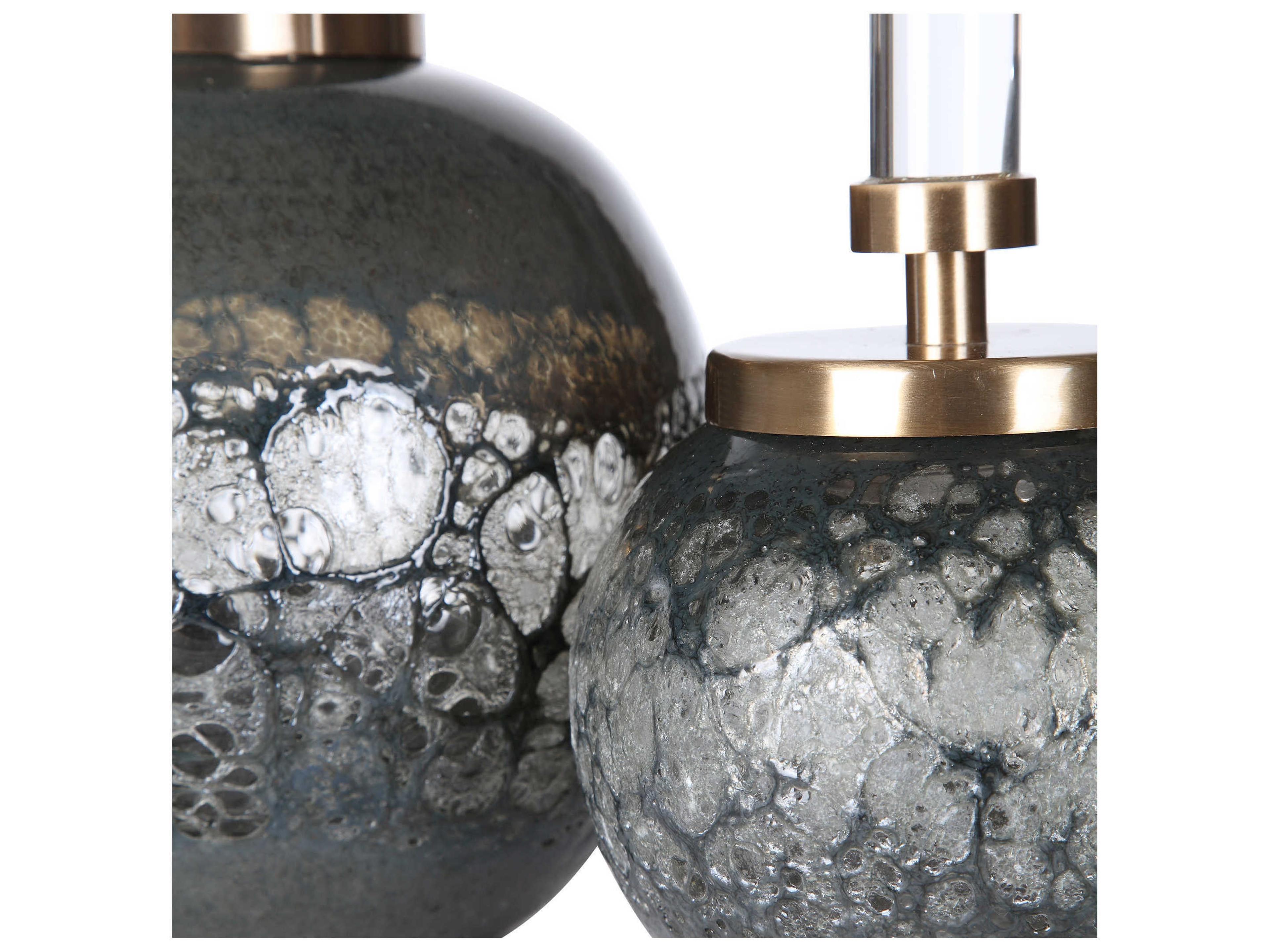 Uttermost Cessair Iridescent Blue-gray / Brushed Brass Decorative Accent Set of 2