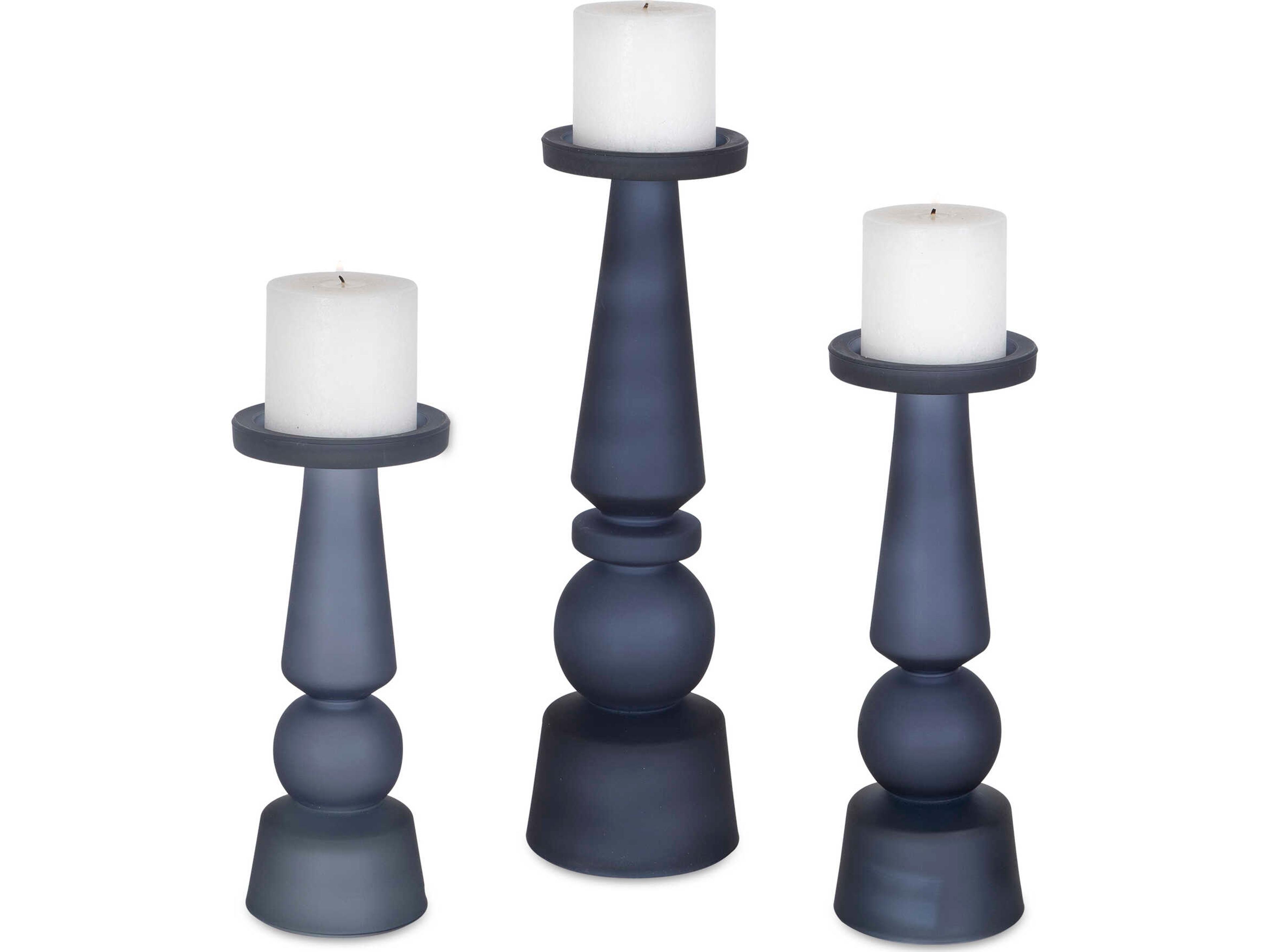 Uttermost Cassiopeia Blue Candle Holder Set of 3
