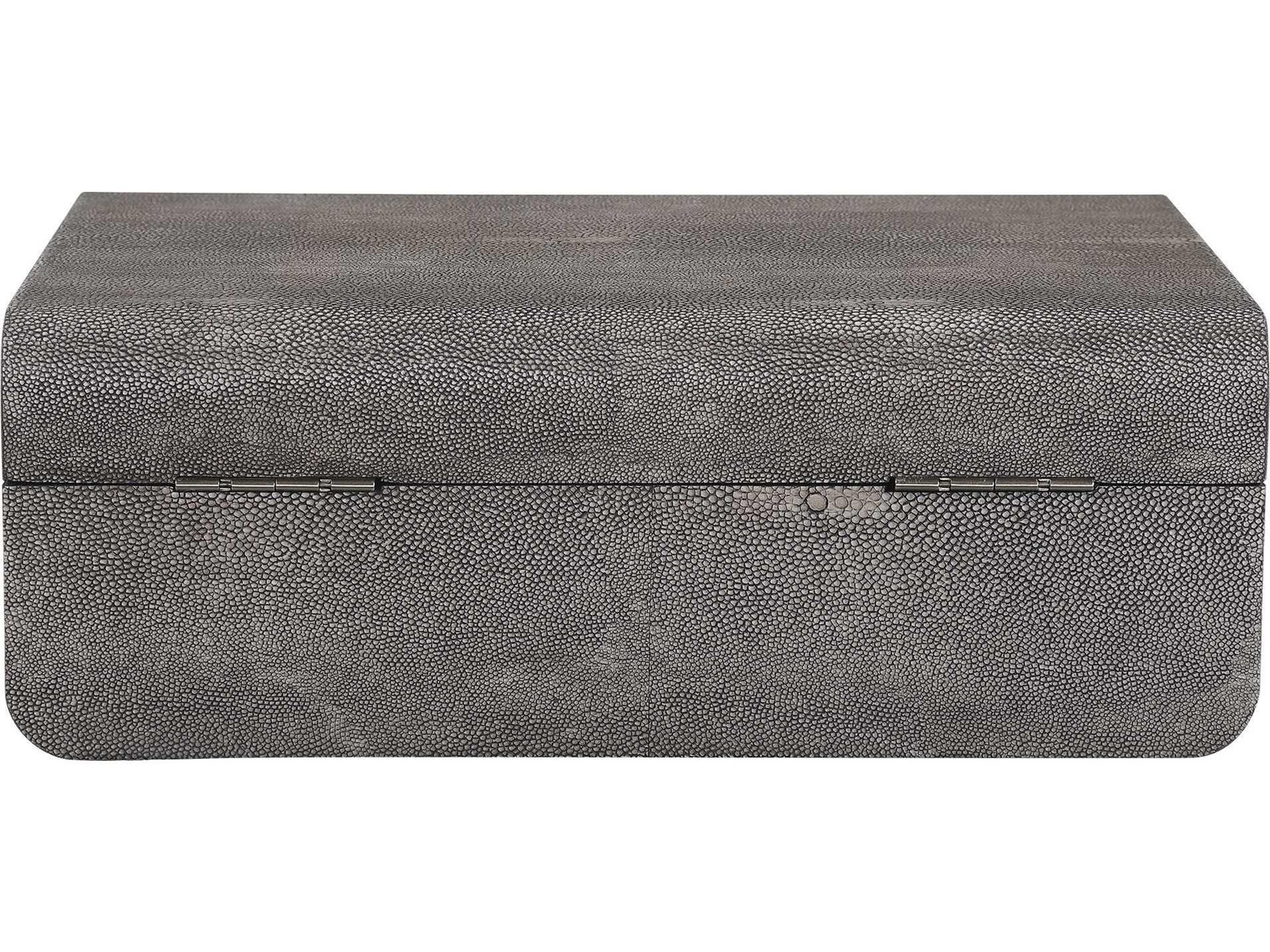 Uttermost Lalique Art Dec Smoke Gray Jewelry Box