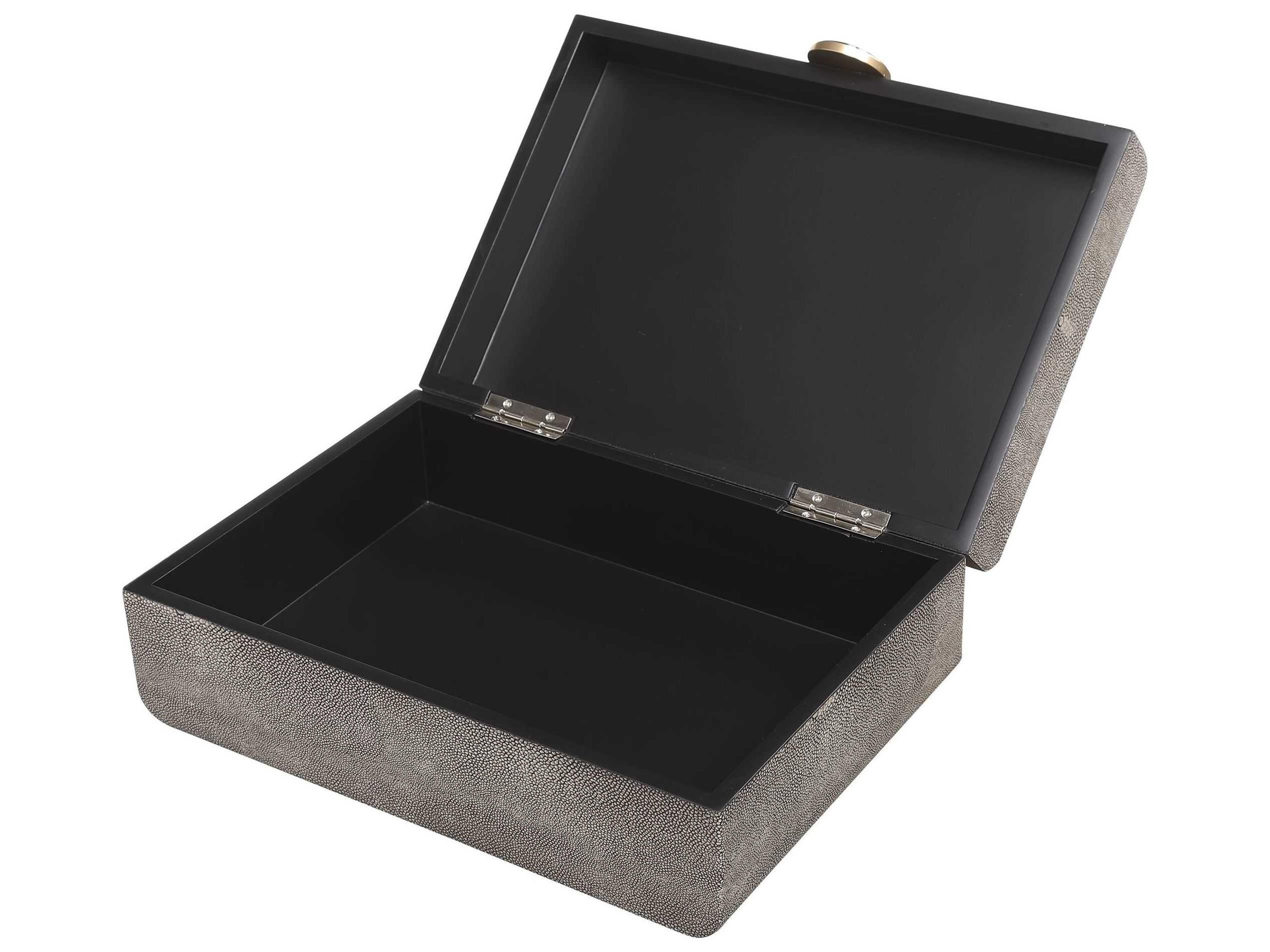 Uttermost Lalique Art Dec Smoke Gray Jewelry Box