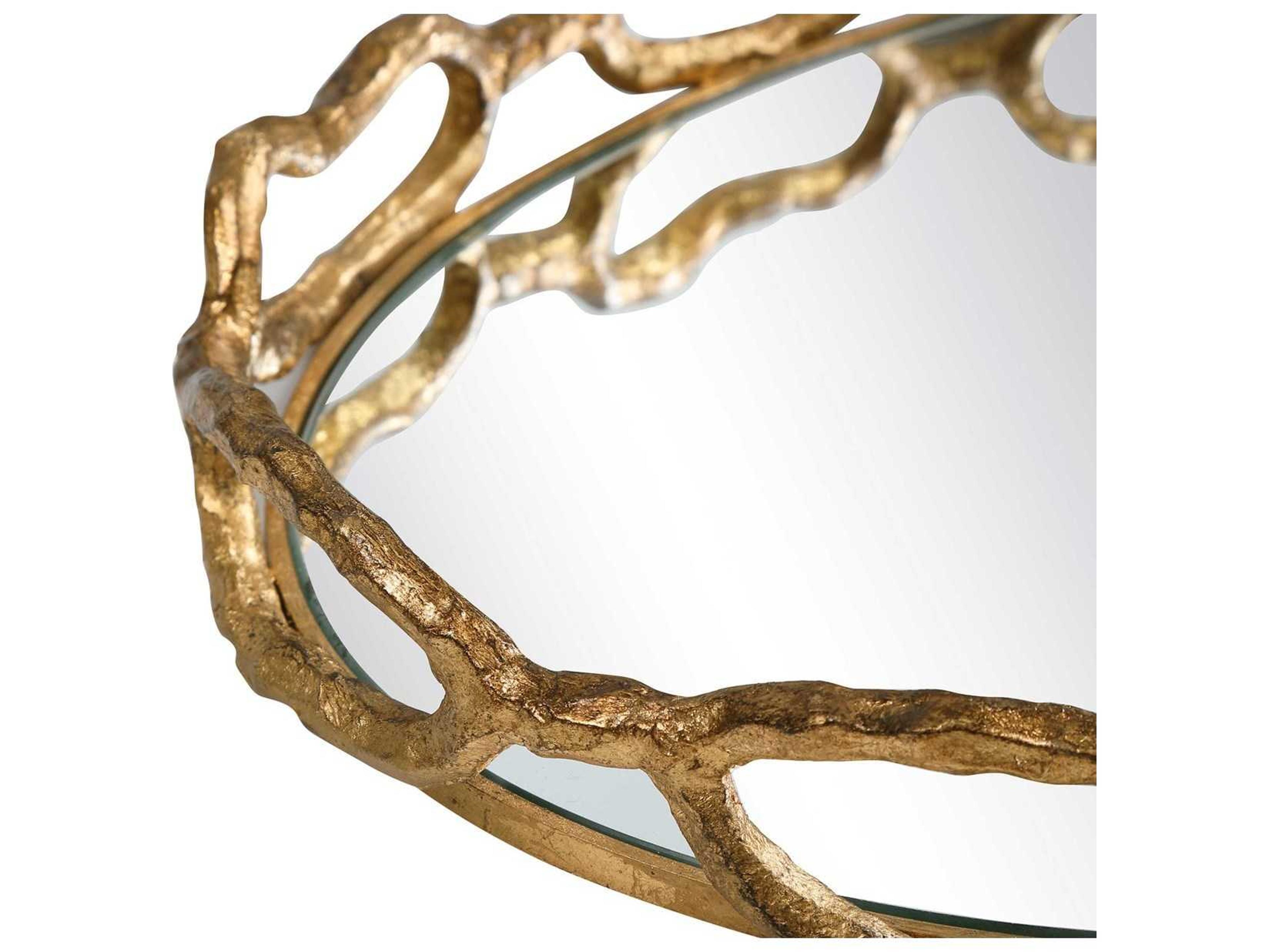 Uttermost Gold Leaf Cable Chain Mirrored Tray
