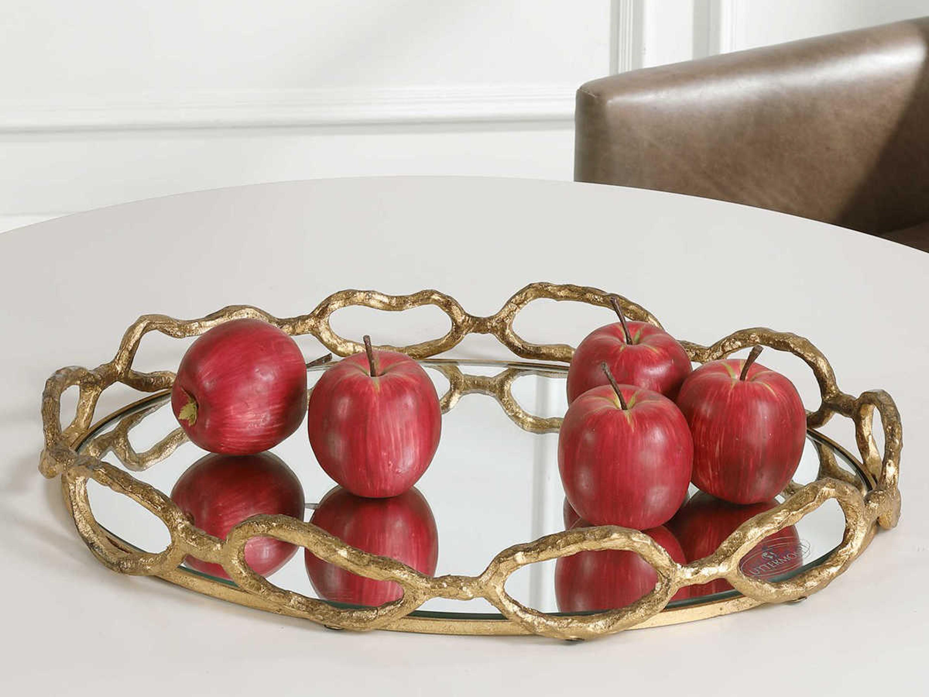 Uttermost Gold Leaf Cable Chain Mirrored Tray