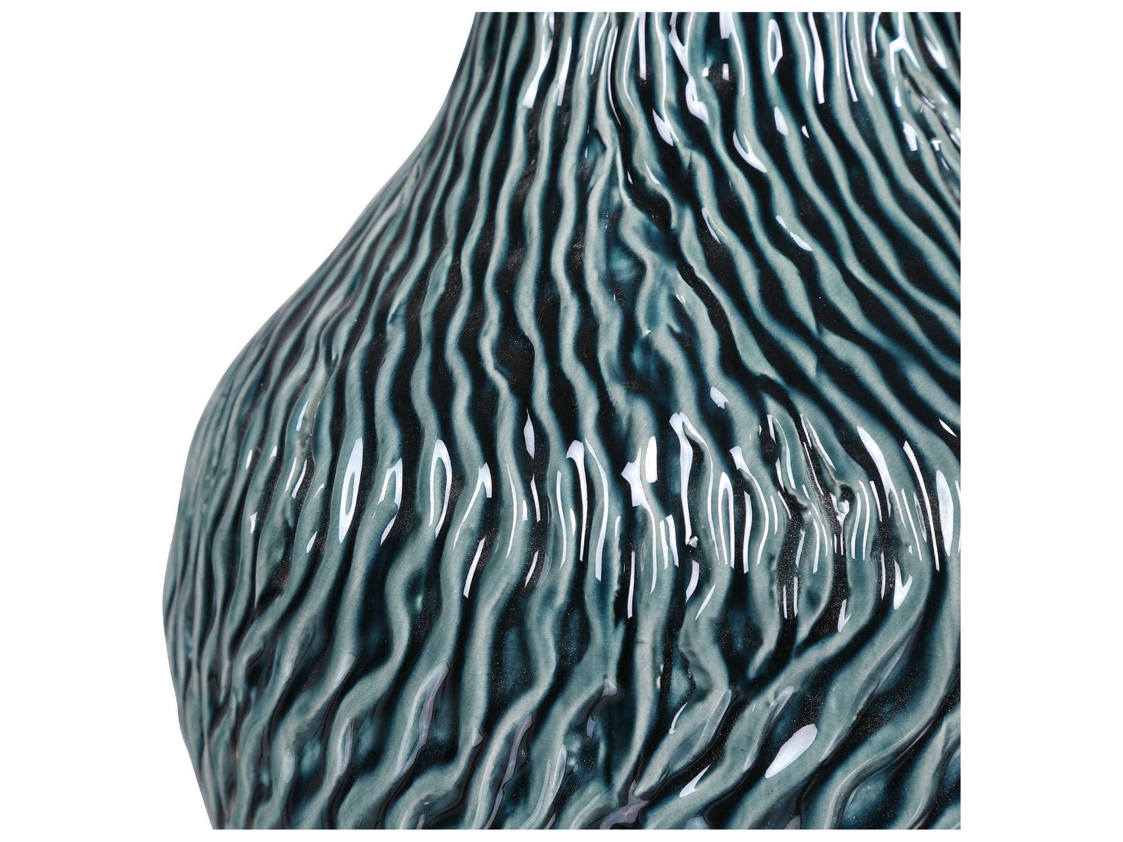 Uttermost Almera Dark Teal Bottles Set of 2