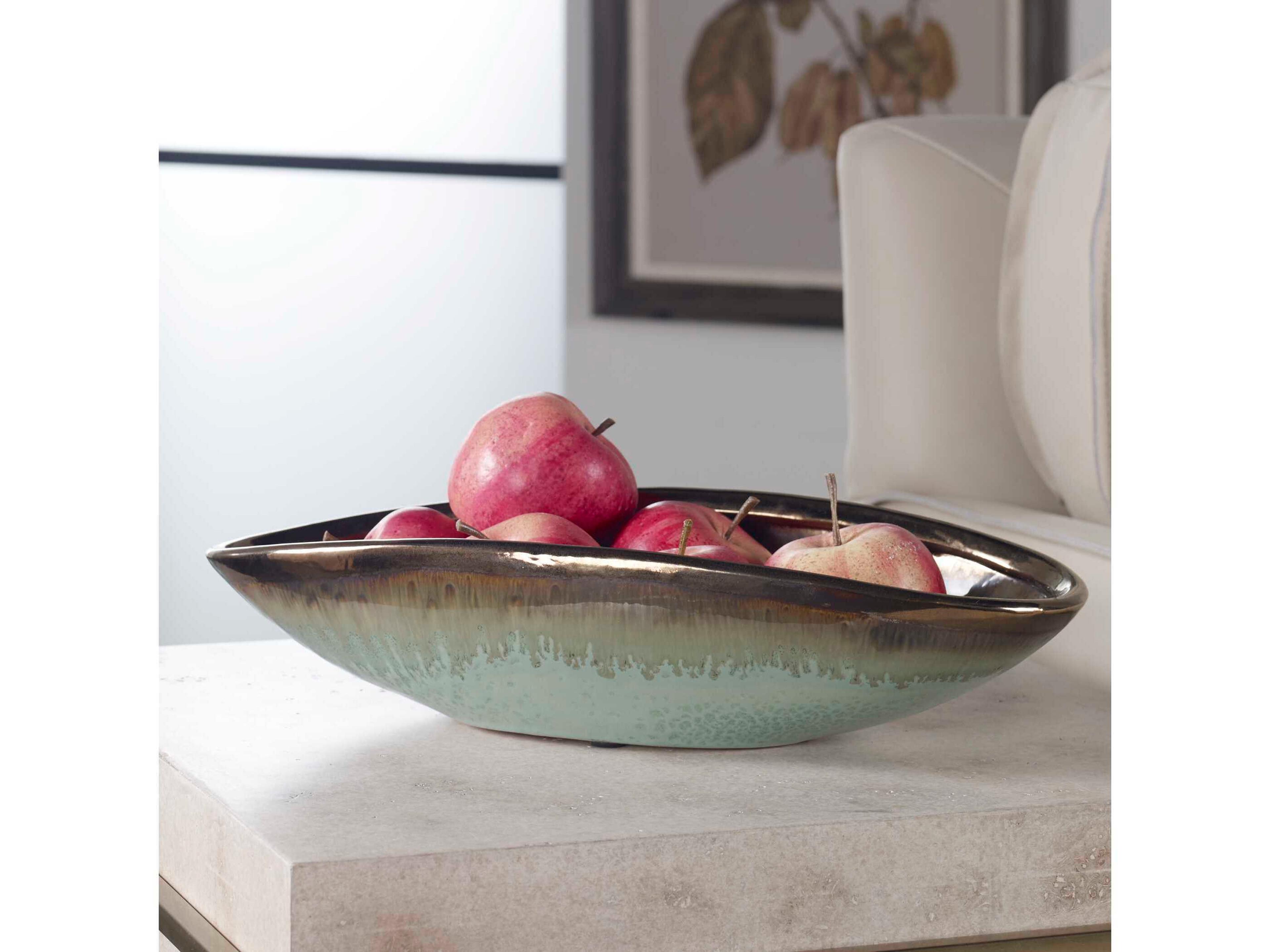Uttermost Iroquois Green Glaze Bowl