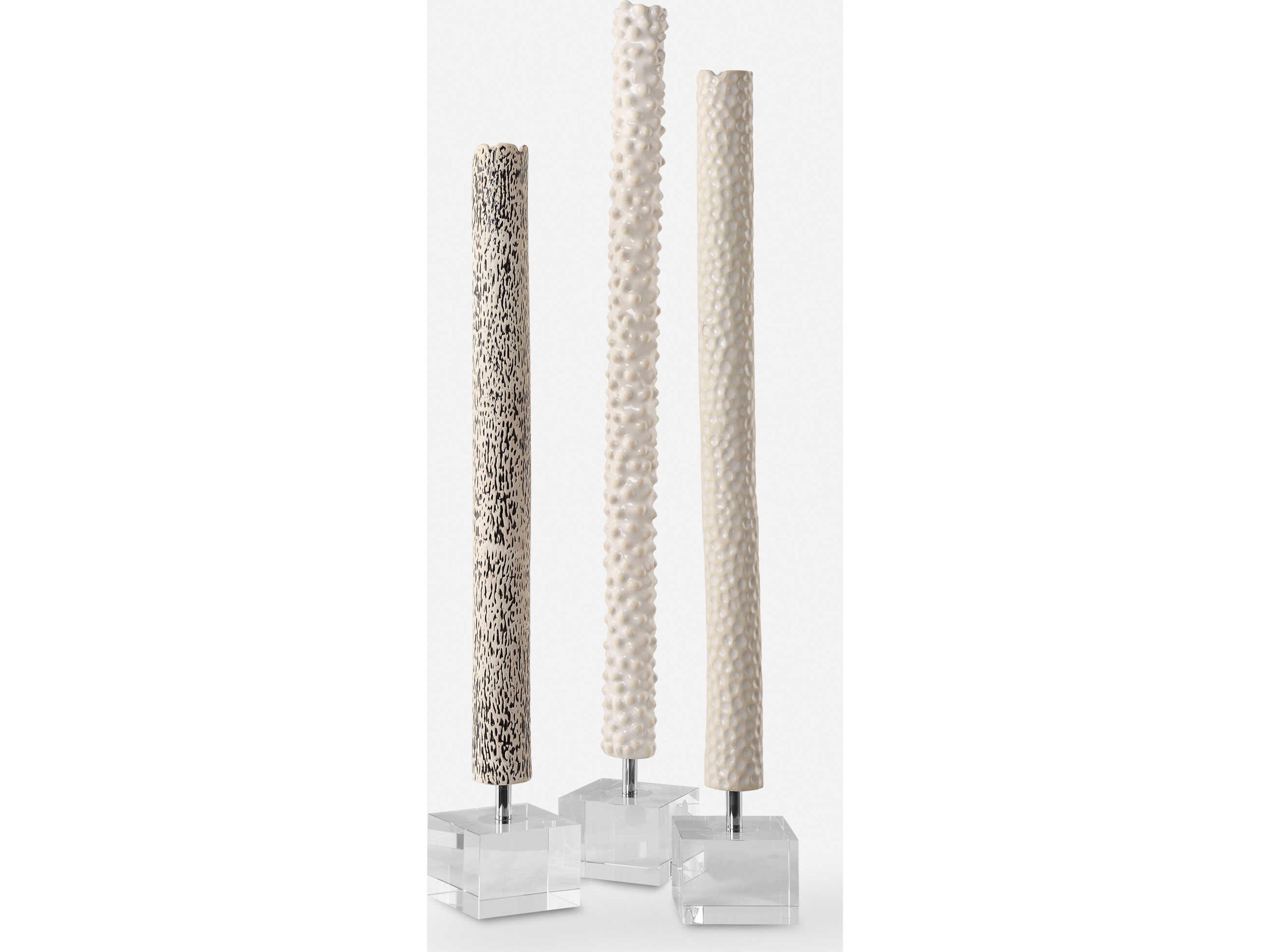 Uttermost Makira Cylindrical Sculptures Set of 3