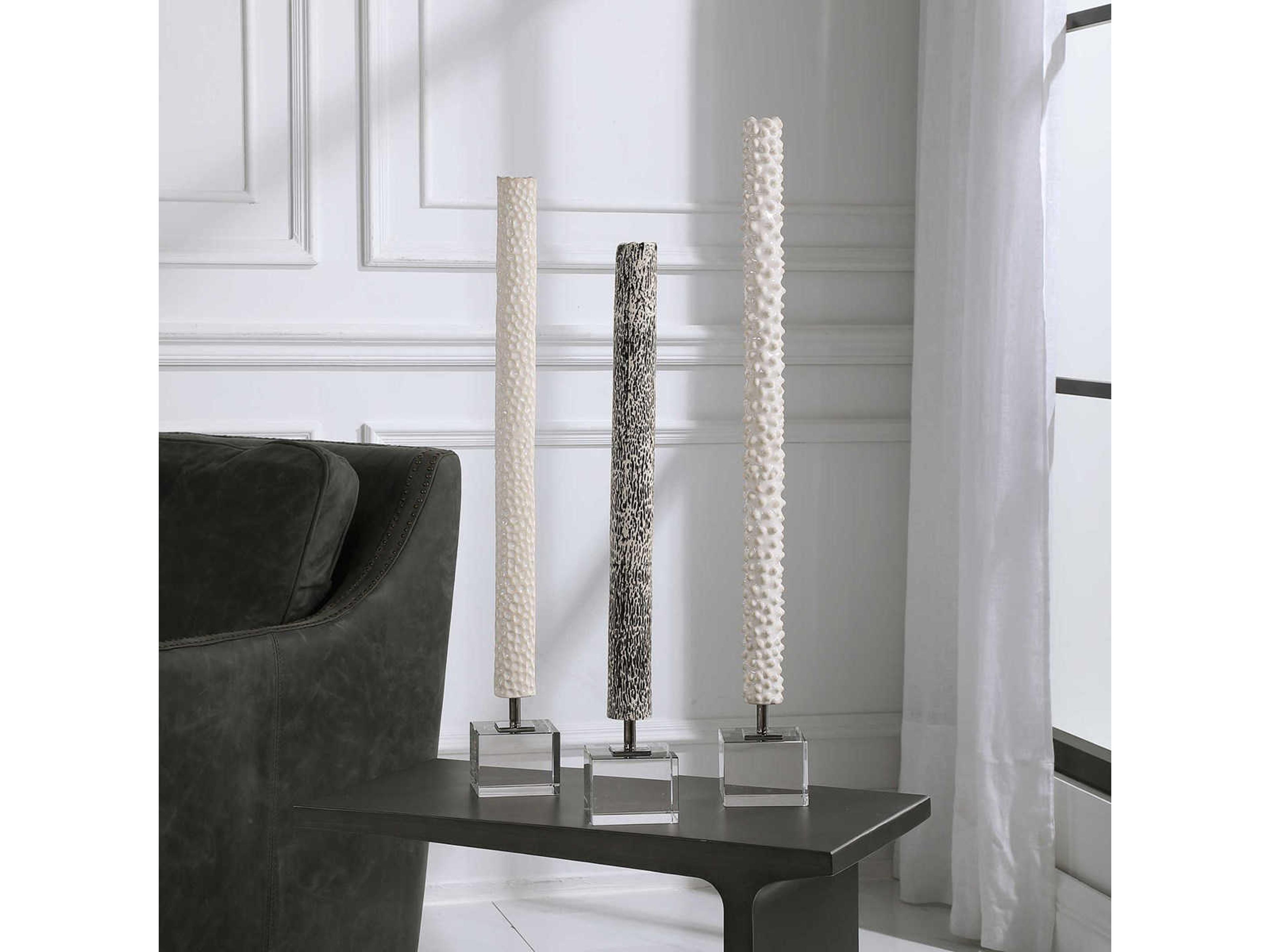 Uttermost Makira Cylindrical Sculptures Set of 3