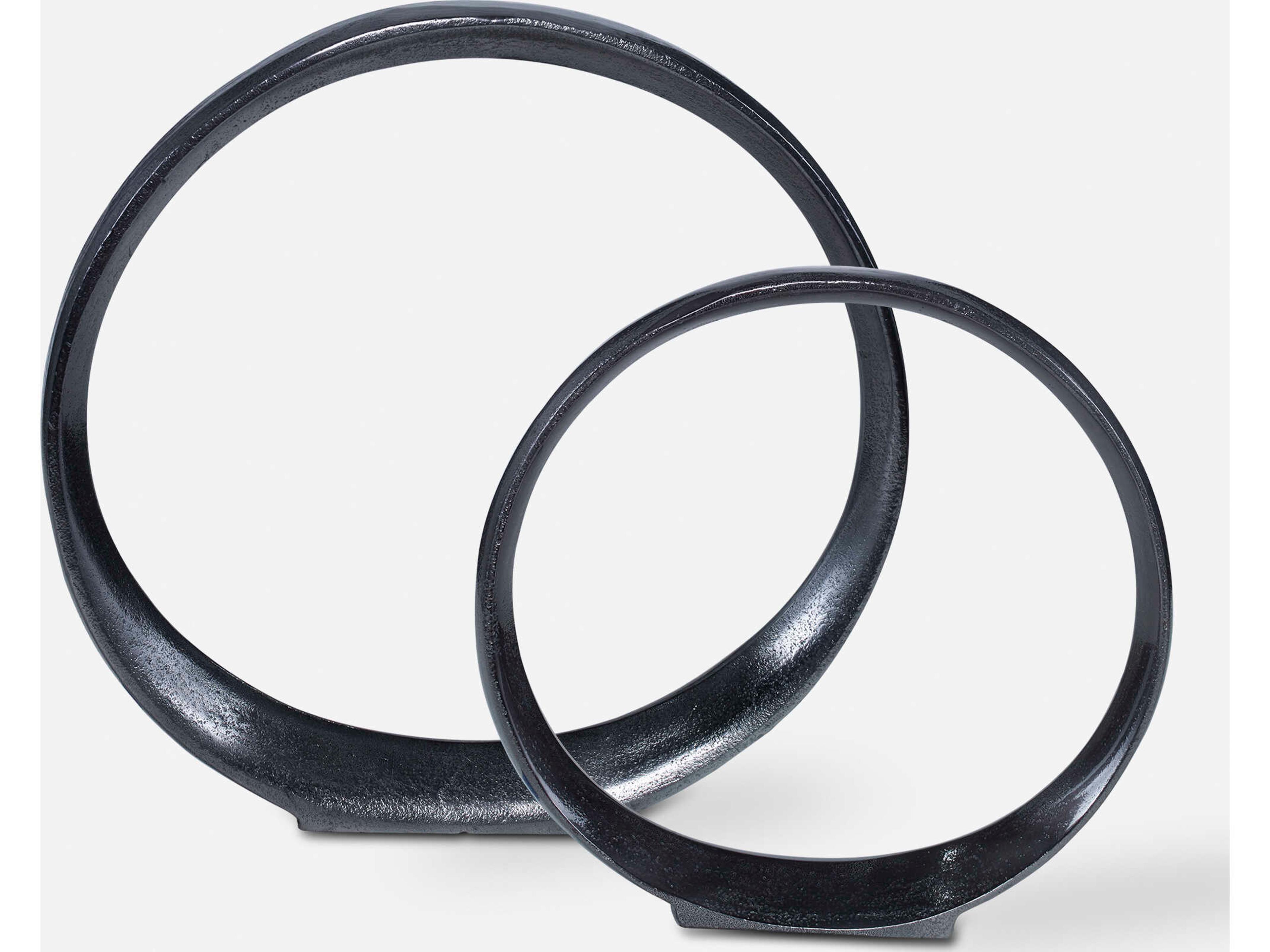 Orbits Black Nickel Sculpture Set of 2