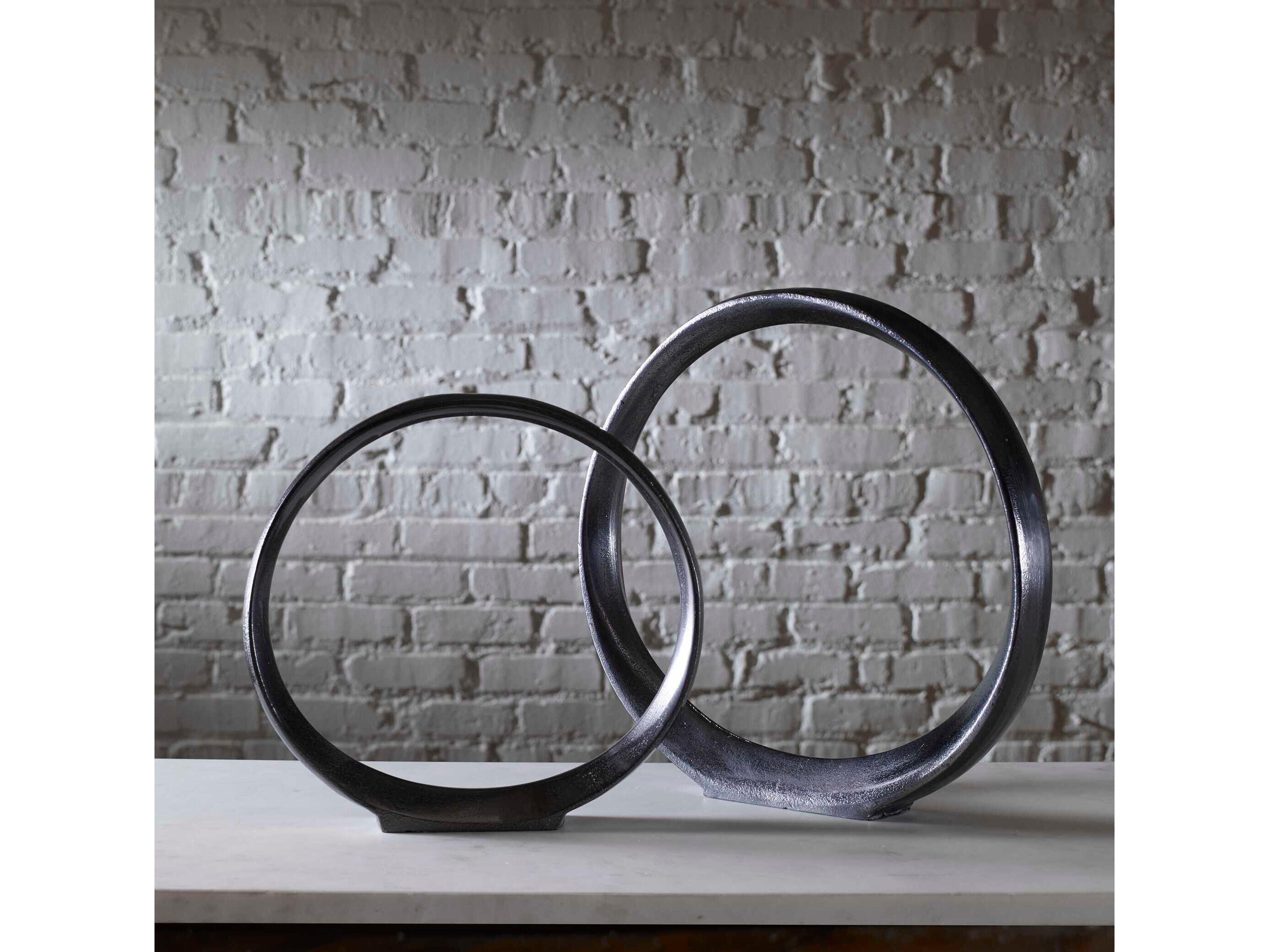 Uttermost Orbits Black Nickel Sculpture Set of 2