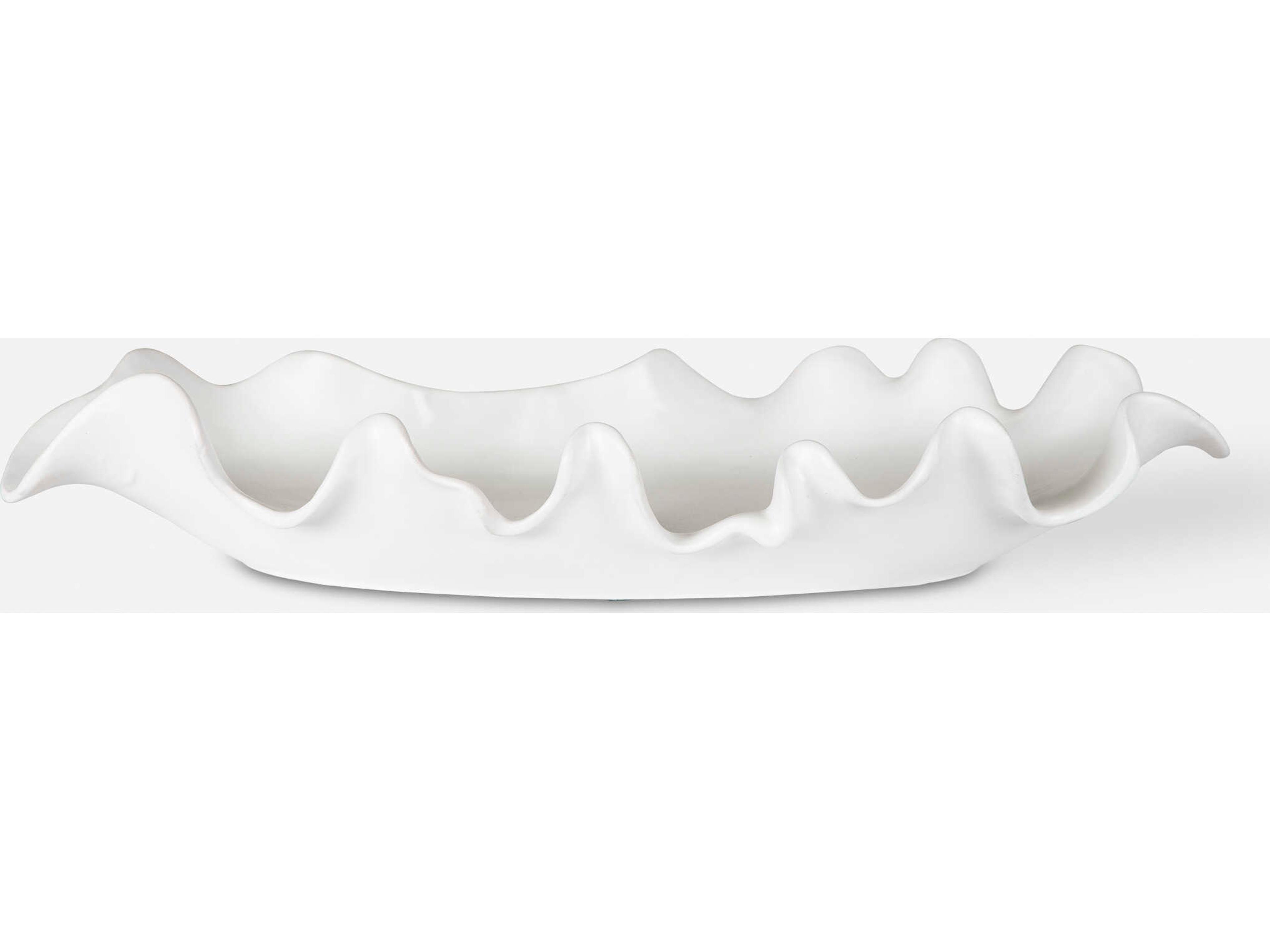 Ruffled Matte White Glaze Decorative Plate